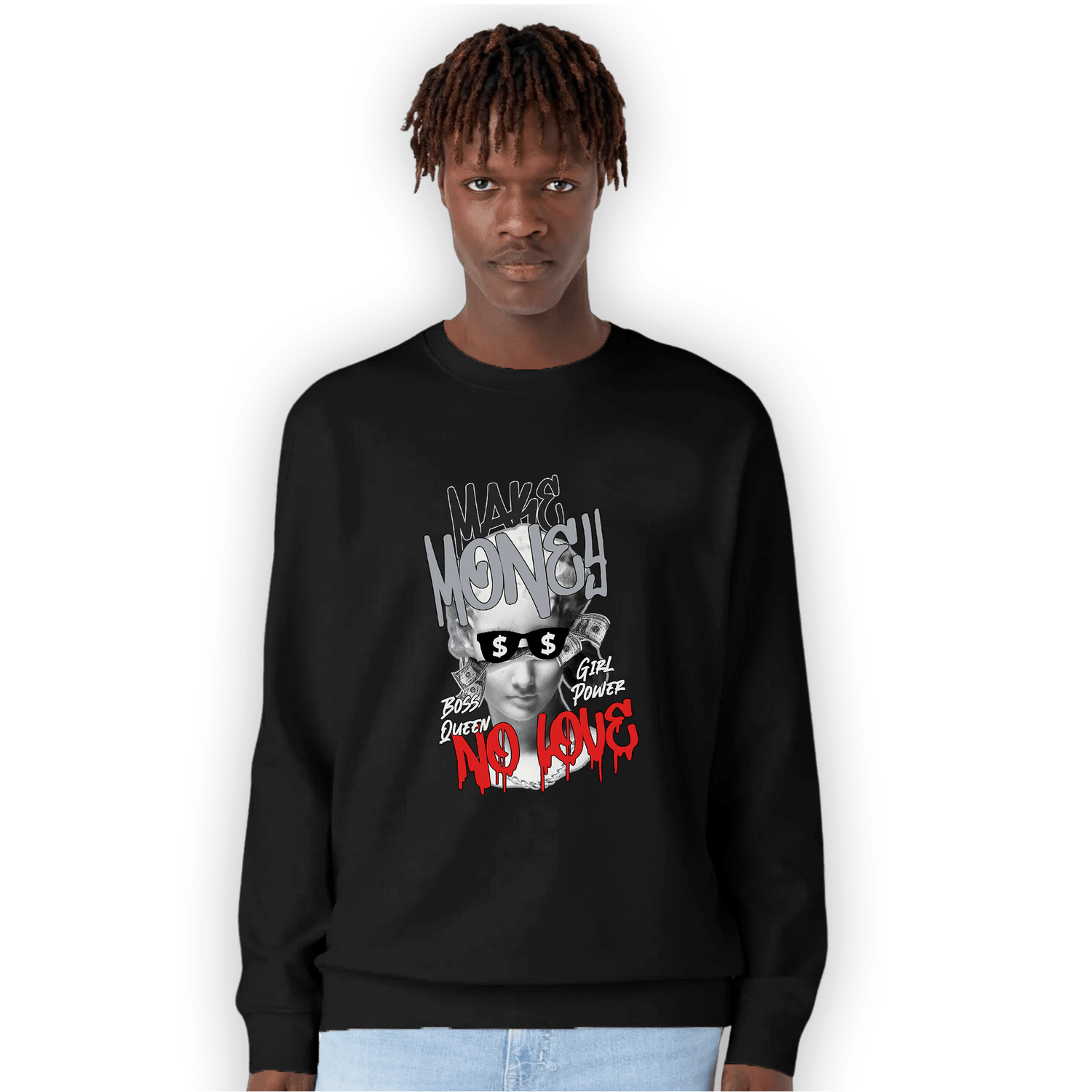 Bred Reimagined 4s Sweatshirt Match Make Money No Love - NastyJamz