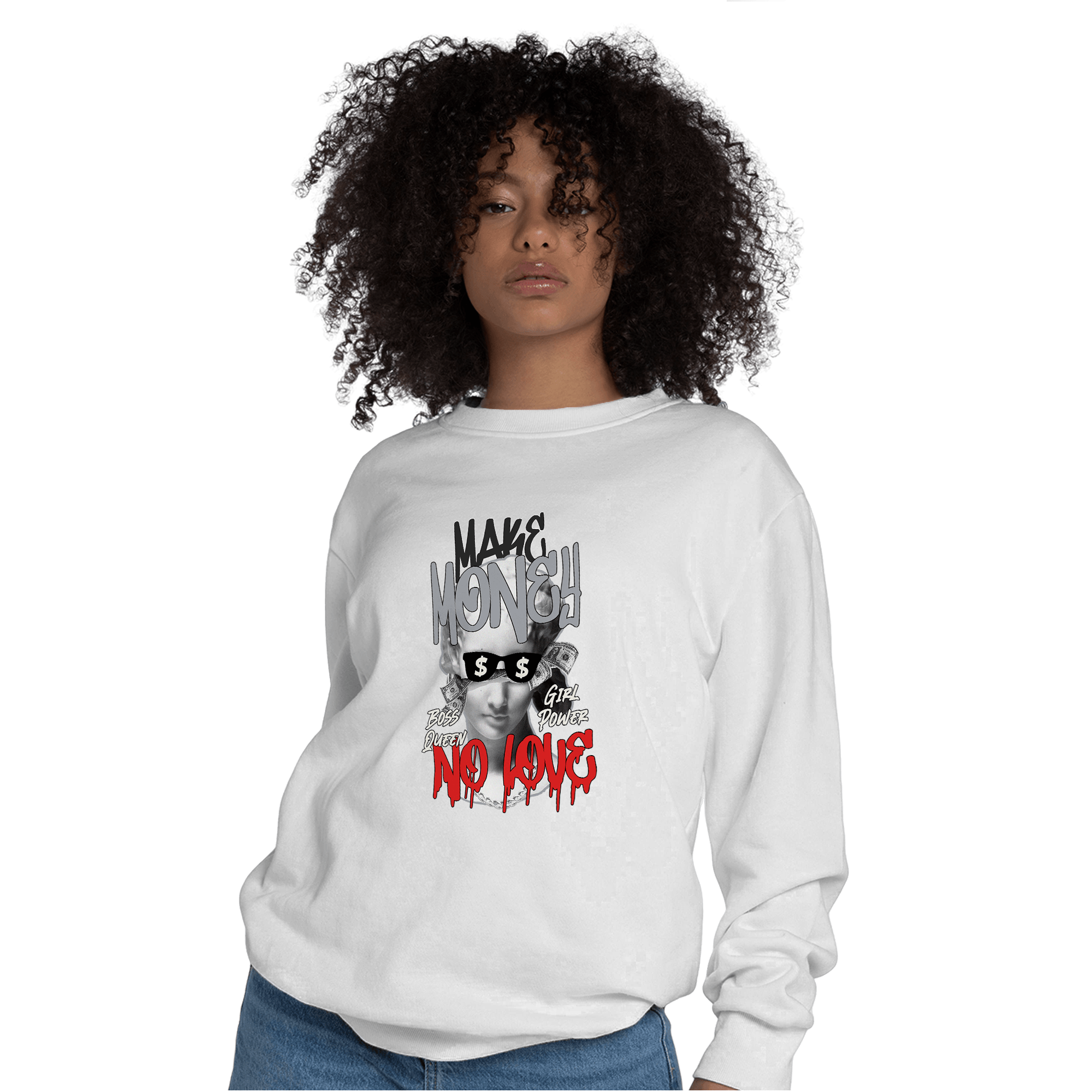 Bred Reimagined 4s Sweatshirt Match Make Money No Love - NastyJamz