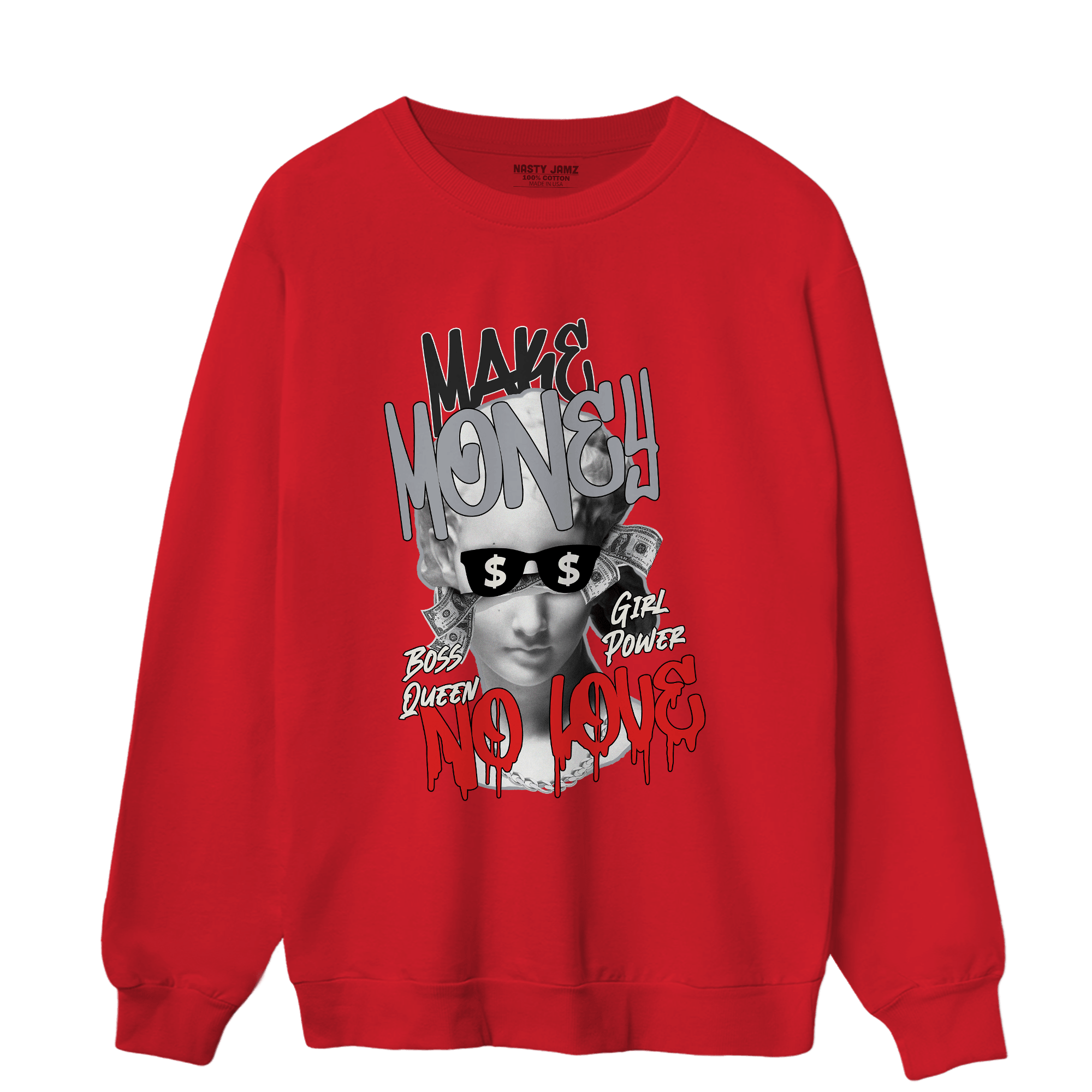 Bred Reimagined 4s Sweatshirt Match Make Money No Love - NastyJamz