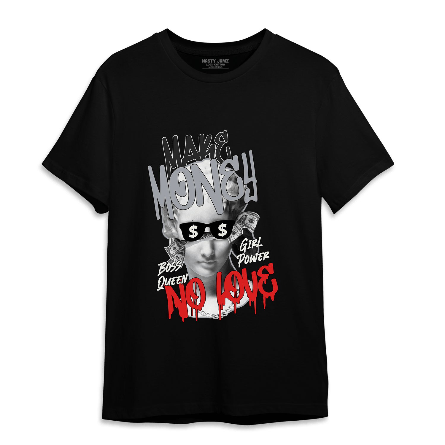 Bred Reimagined 4s T Shirt Match Make Money No Love - NastyJamz
