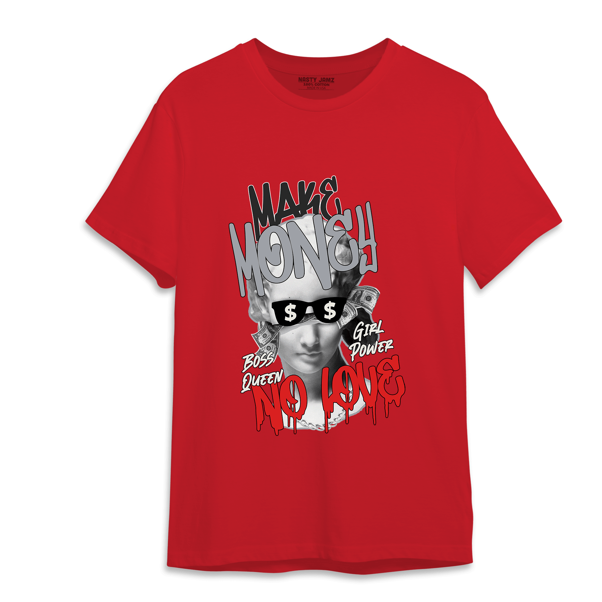 Bred Reimagined 4s T Shirt Match Make Money No Love - NastyJamz