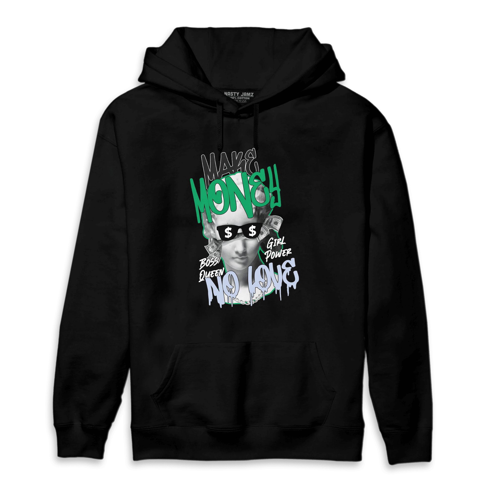 Lucky Green 5s Hoodie Match Make Money No Love - NastyJamz