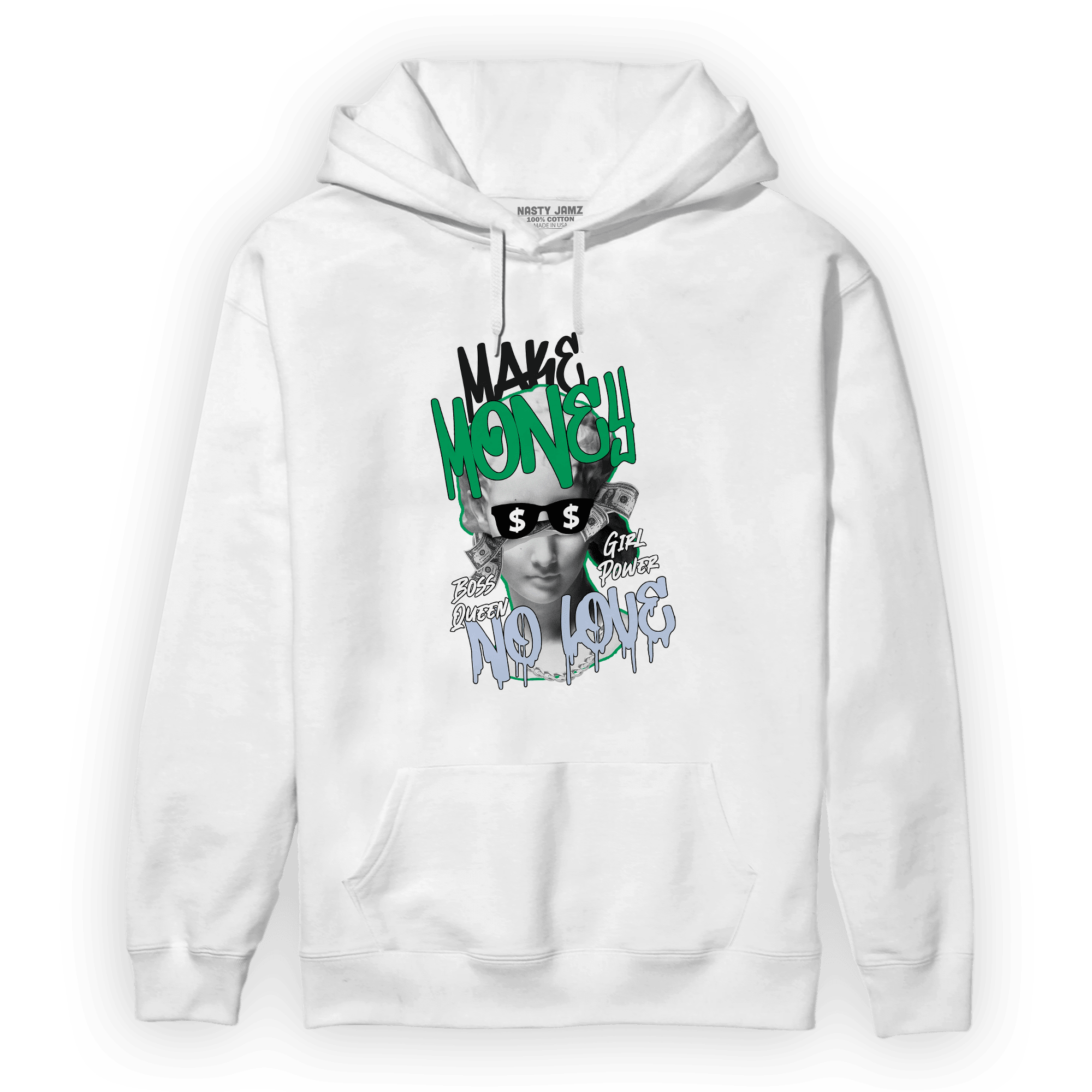 Lucky Green 5s Hoodie Match Make Money No Love - NastyJamz