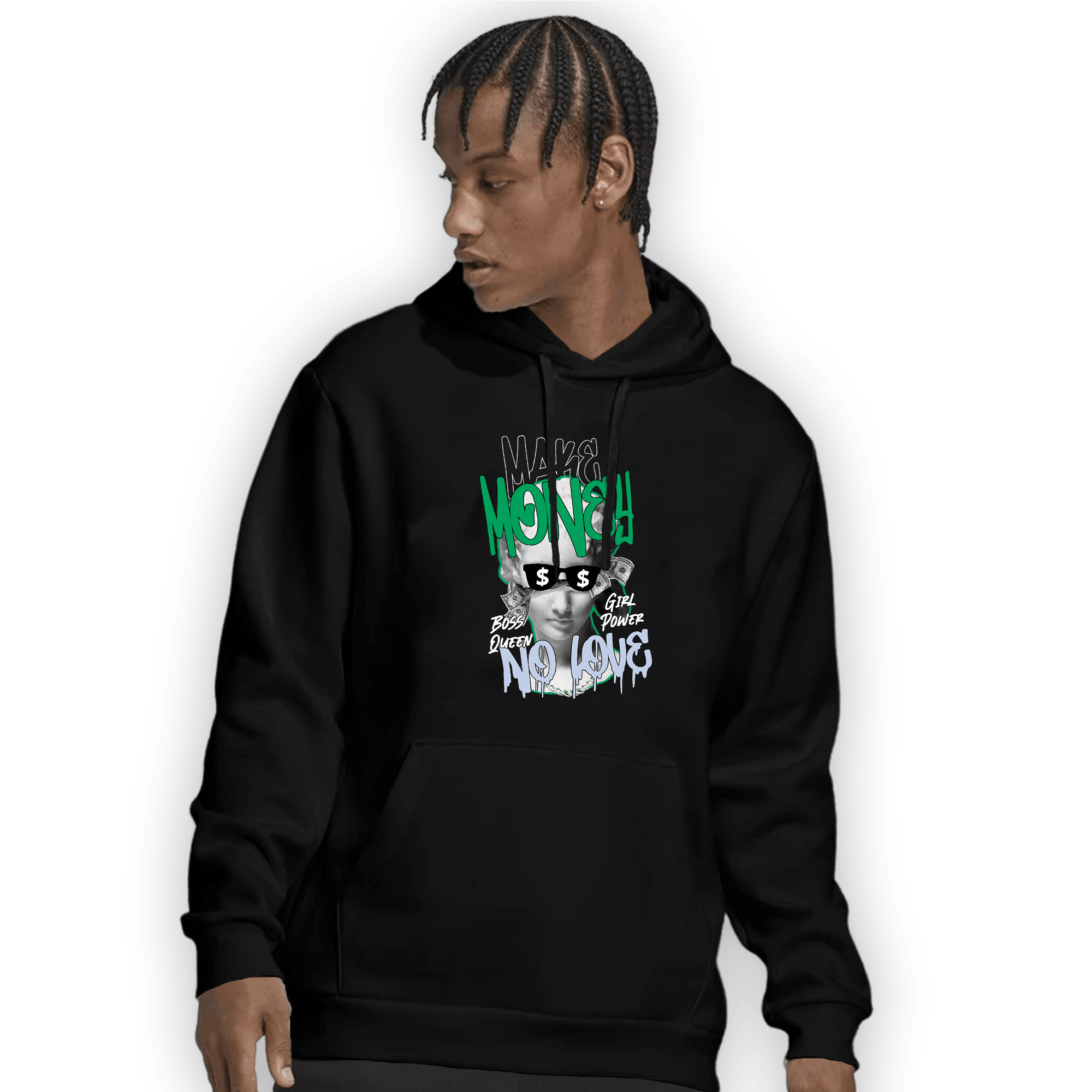 Lucky Green 5s Hoodie Match Make Money No Love - NastyJamz