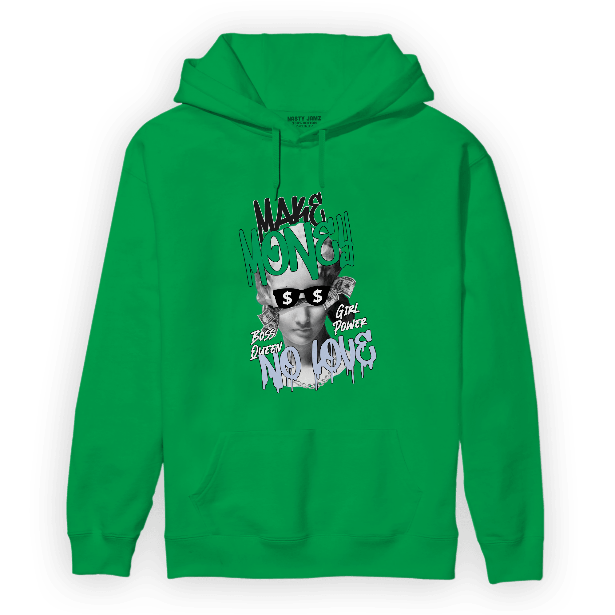 Lucky Green 5s Hoodie Match Make Money No Love - NastyJamz