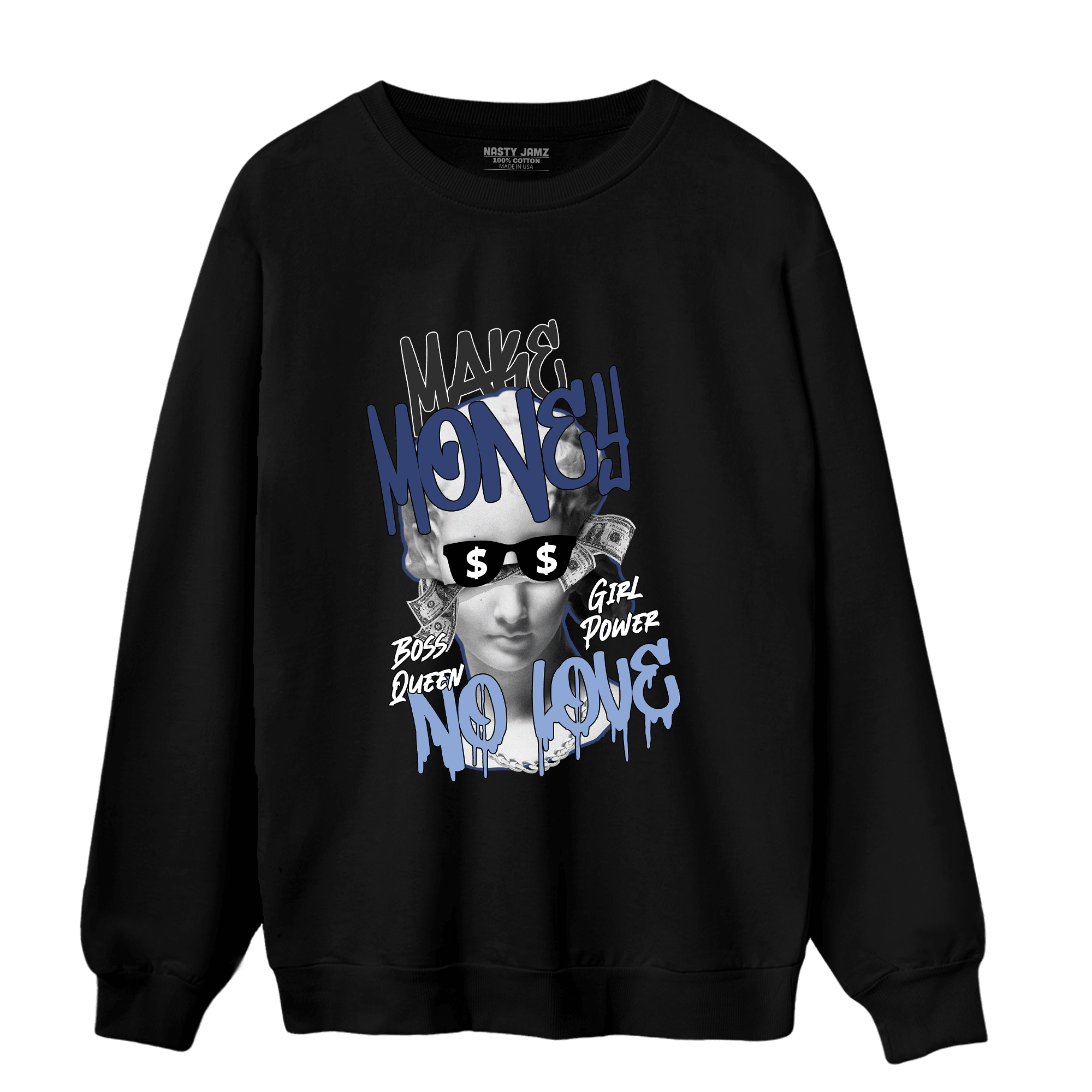 Midnight Navy 5s Sweatshirt Match Make Money No Love - NastyJamz