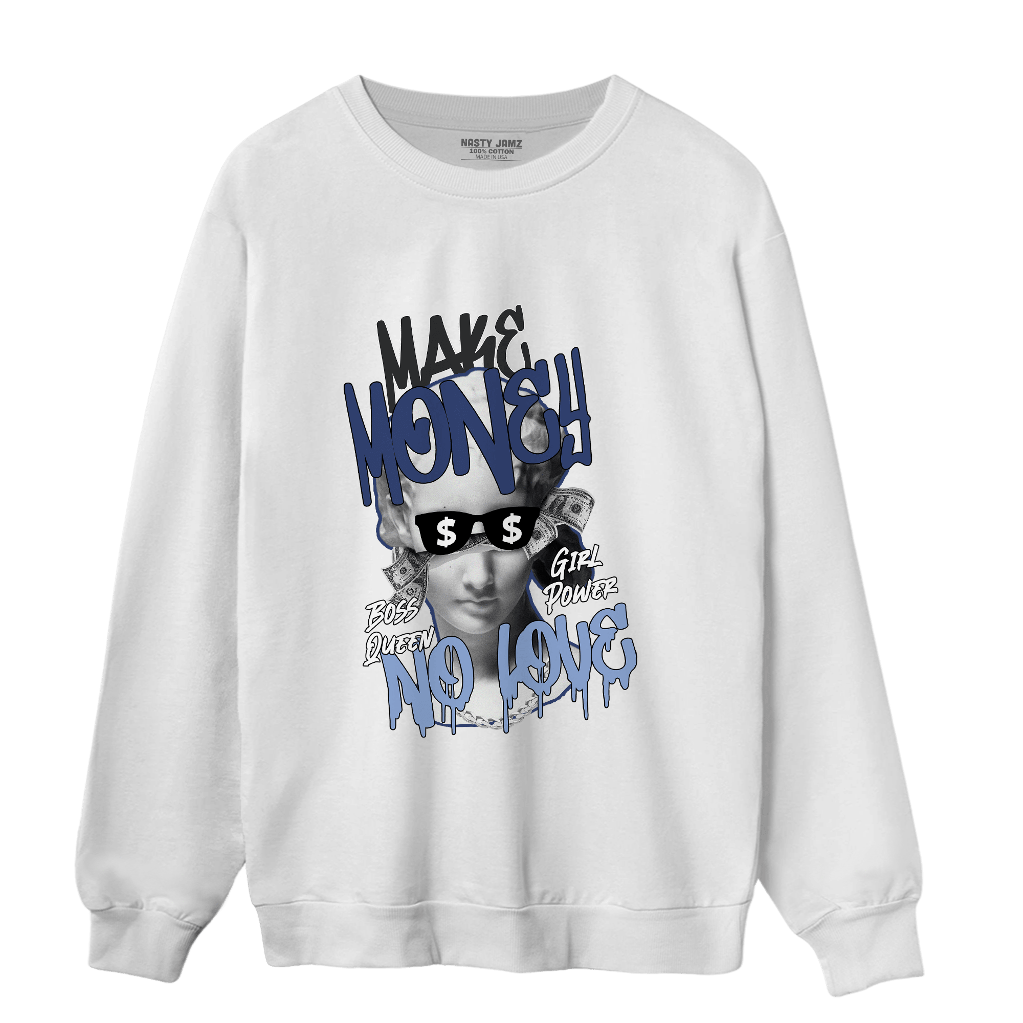 Midnight Navy 5s Sweatshirt Match Make Money No Love - NastyJamz