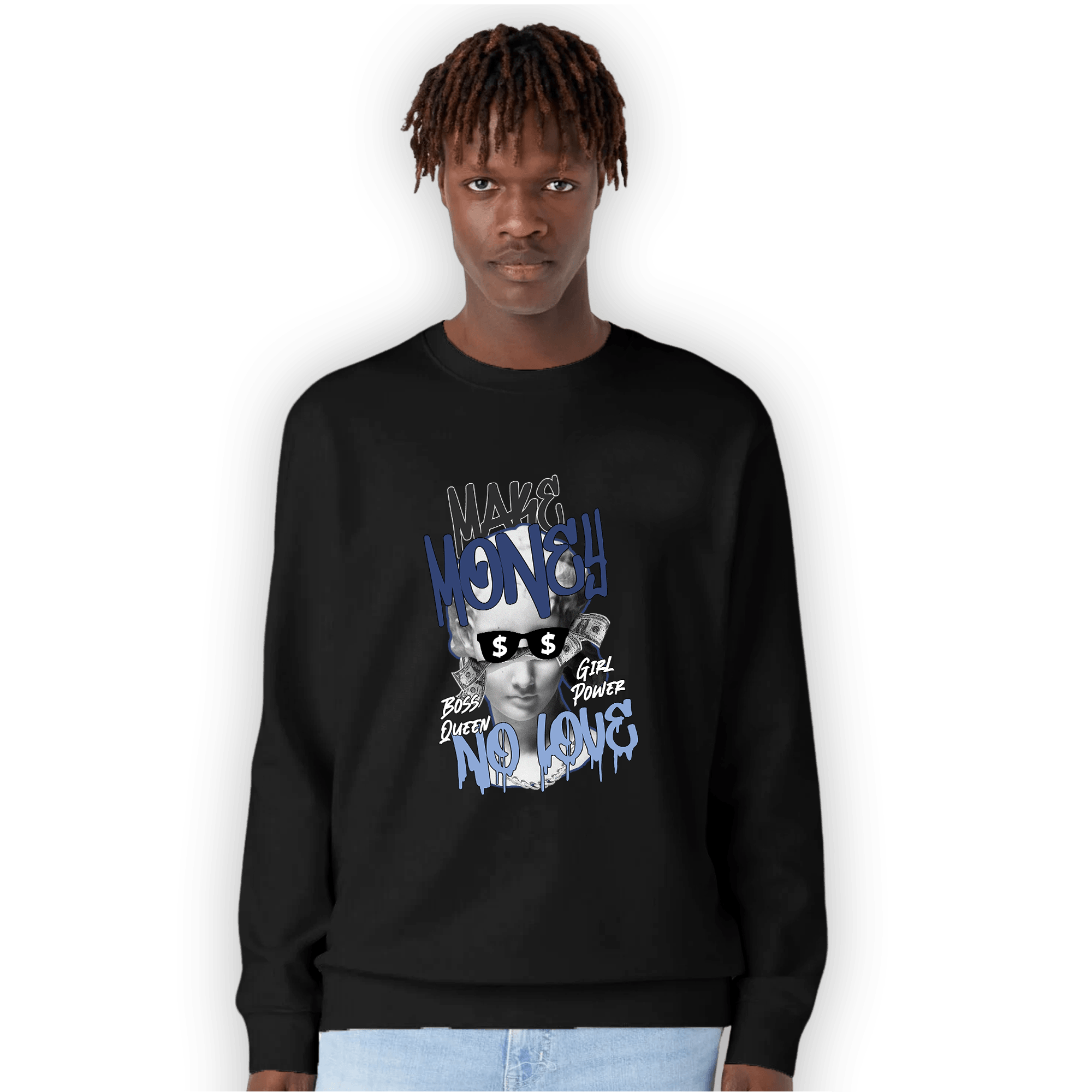 Midnight Navy 5s Sweatshirt Match Make Money No Love - NastyJamz