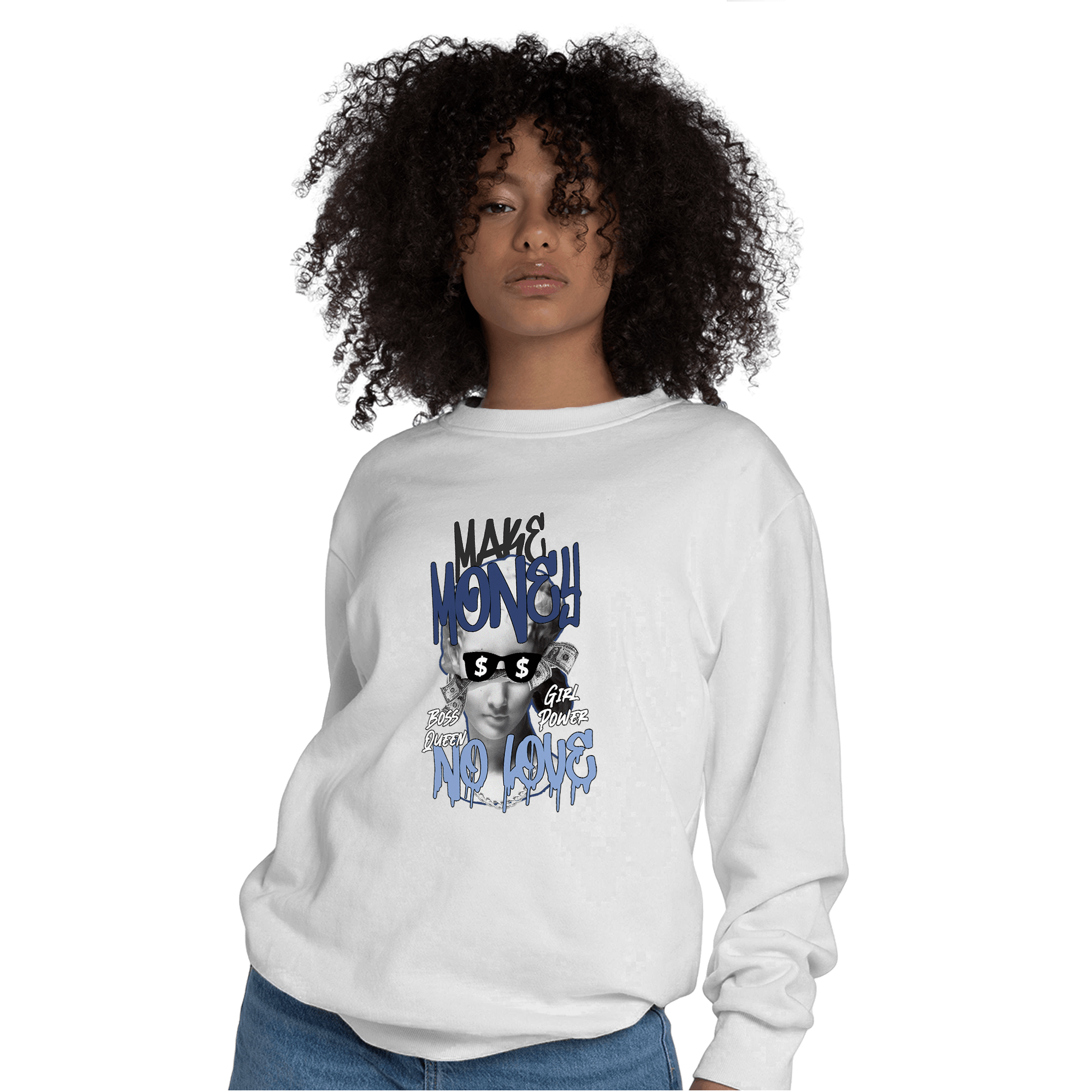 Midnight Navy 5s Sweatshirt Match Make Money No Love - NastyJamz