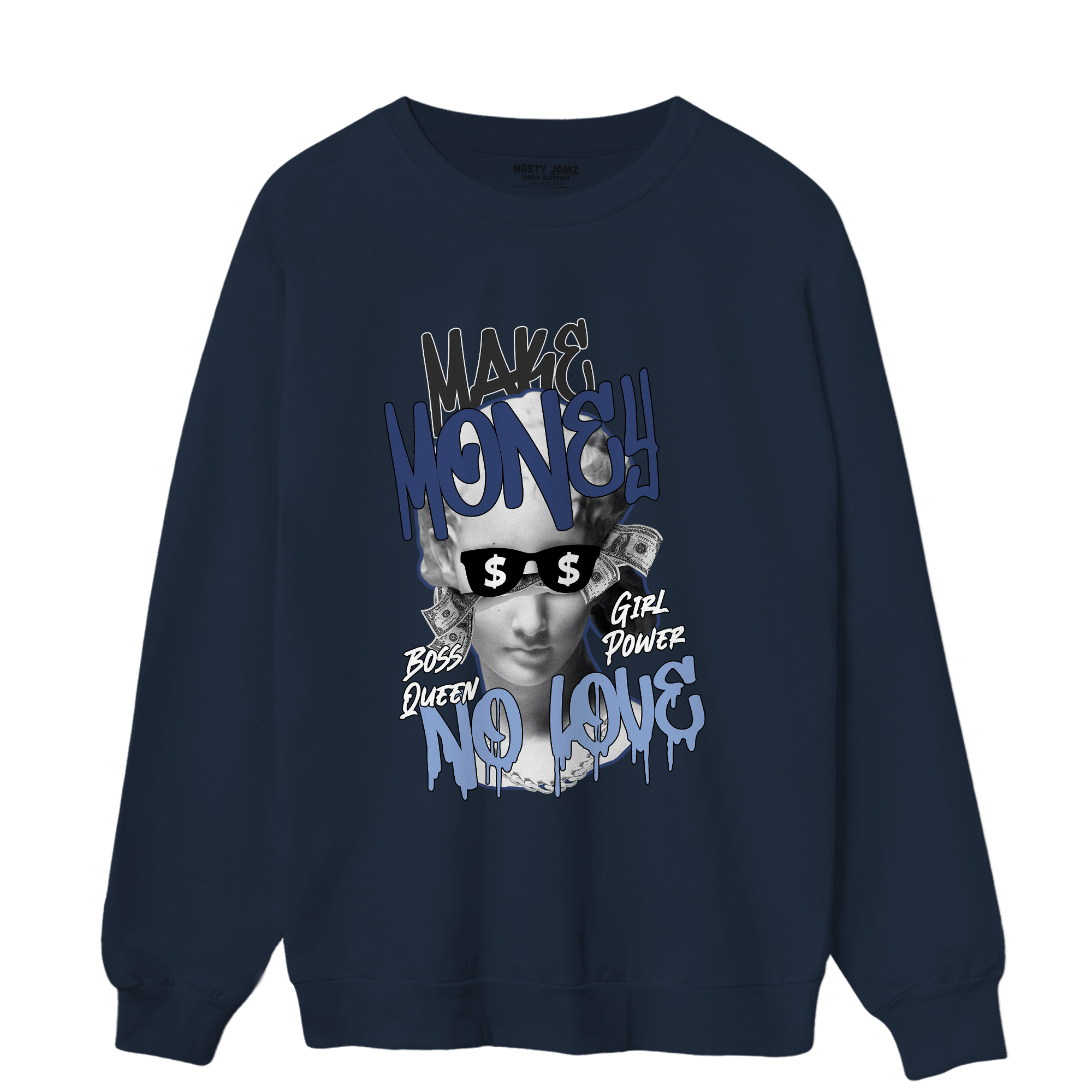 Midnight Navy 5s Sweatshirt Match Make Money No Love - NastyJamz