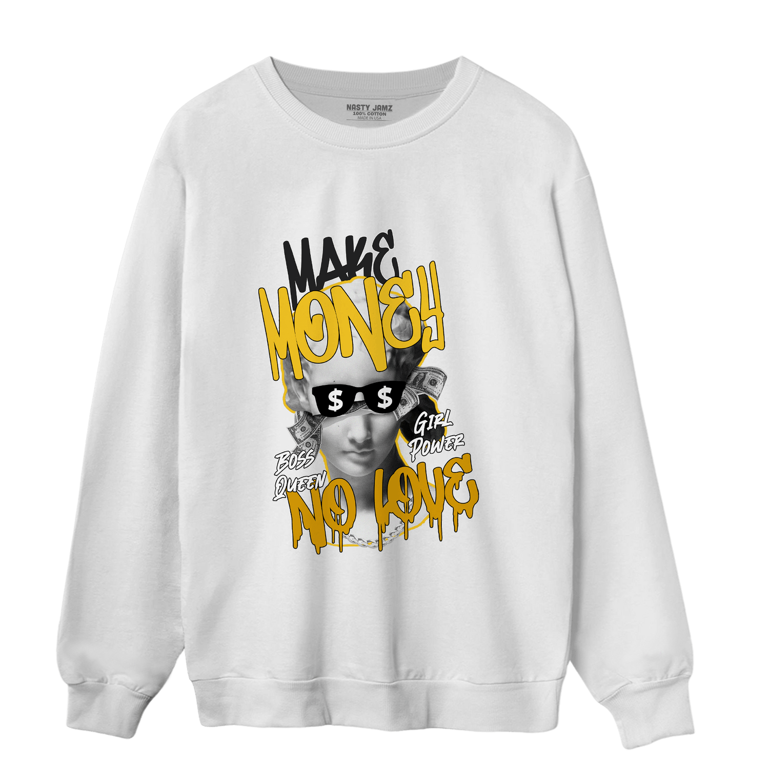 Yellow Ochre 6s Sweatshirt Match Make Money No Love - NastyJamz