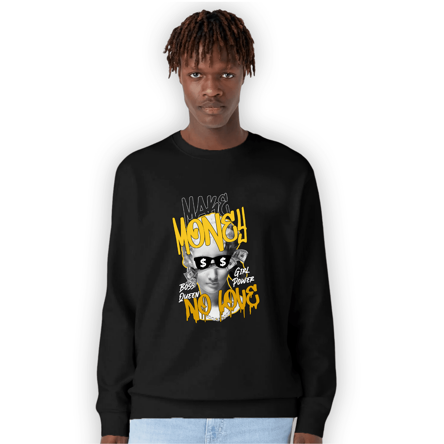 Yellow Ochre 6s Sweatshirt Match Make Money No Love - NastyJamz