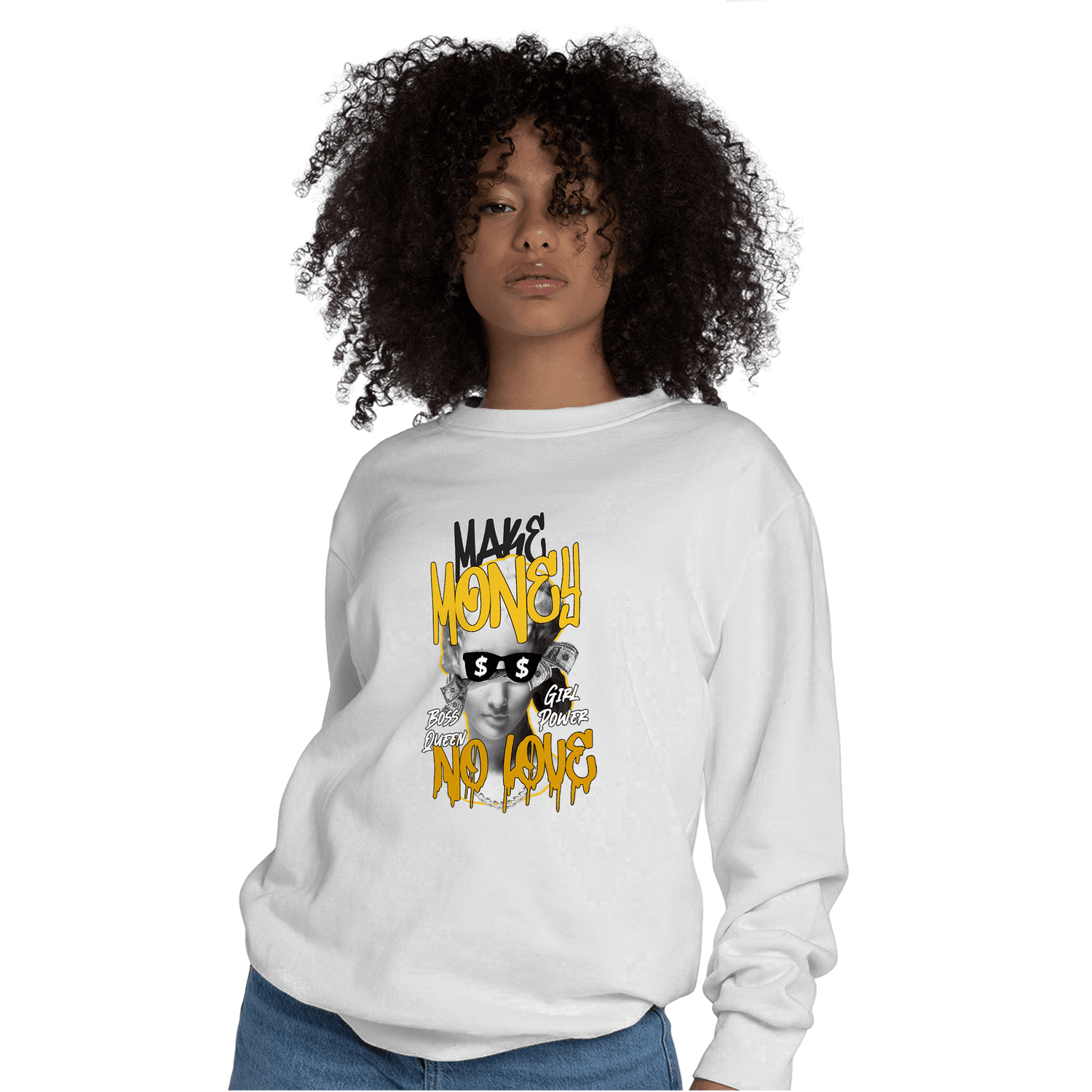 Yellow Ochre 6s Sweatshirt Match Make Money No Love - NastyJamz