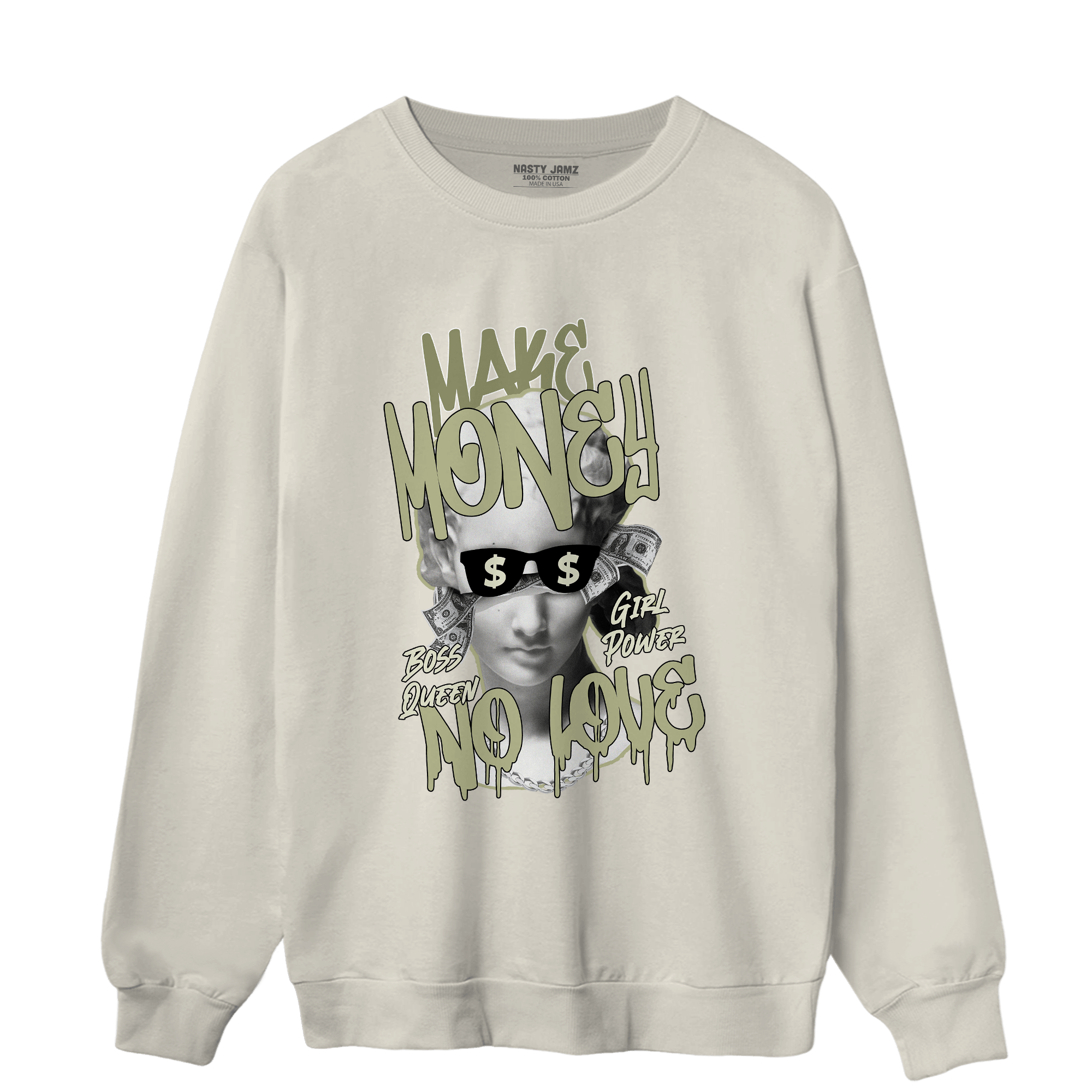 Yeezy Slide Resin Sweatshirt Match Make Money No Love - NastyJamz