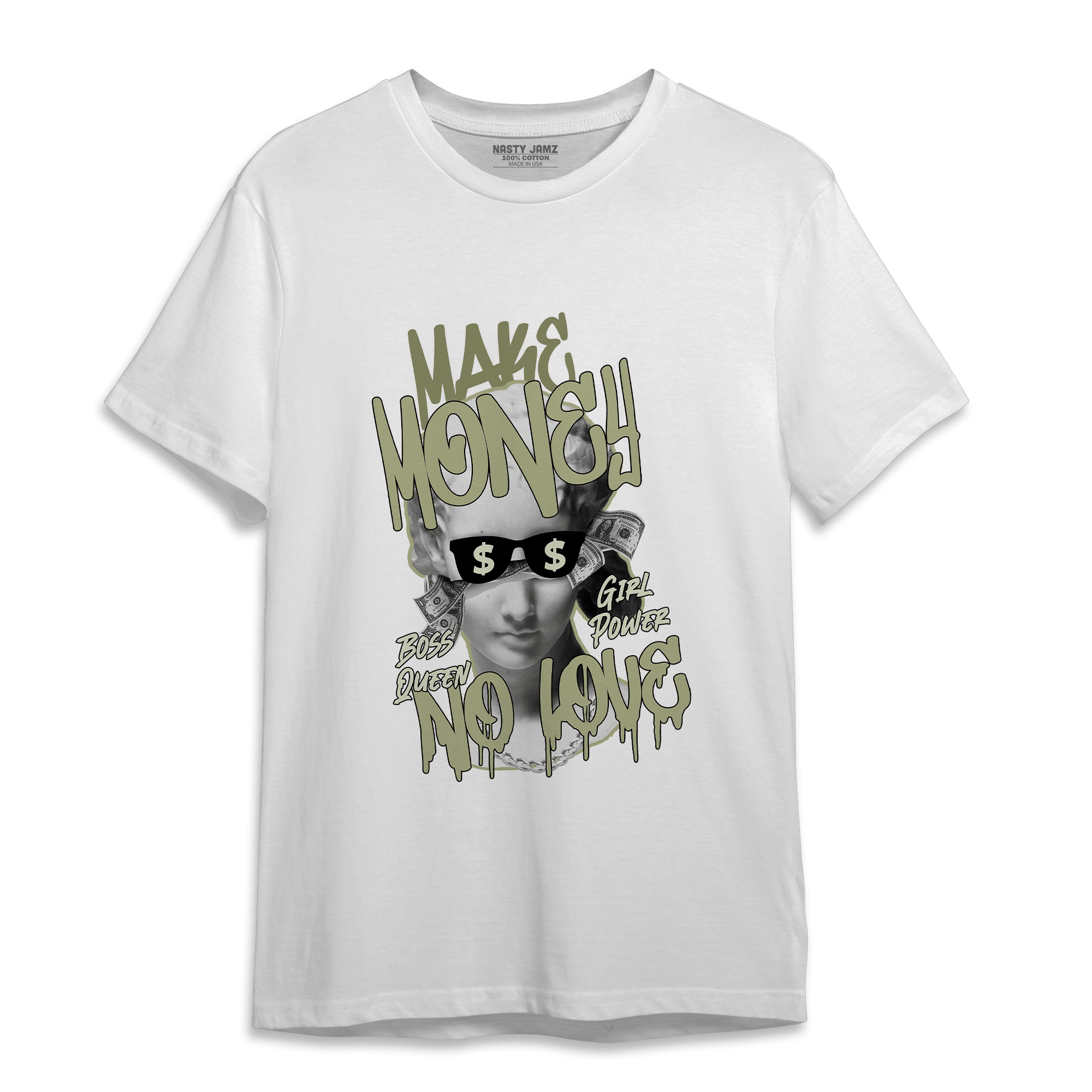 Yeezy Slide Resin T Shirt Match Make Money No Love - NastyJamz