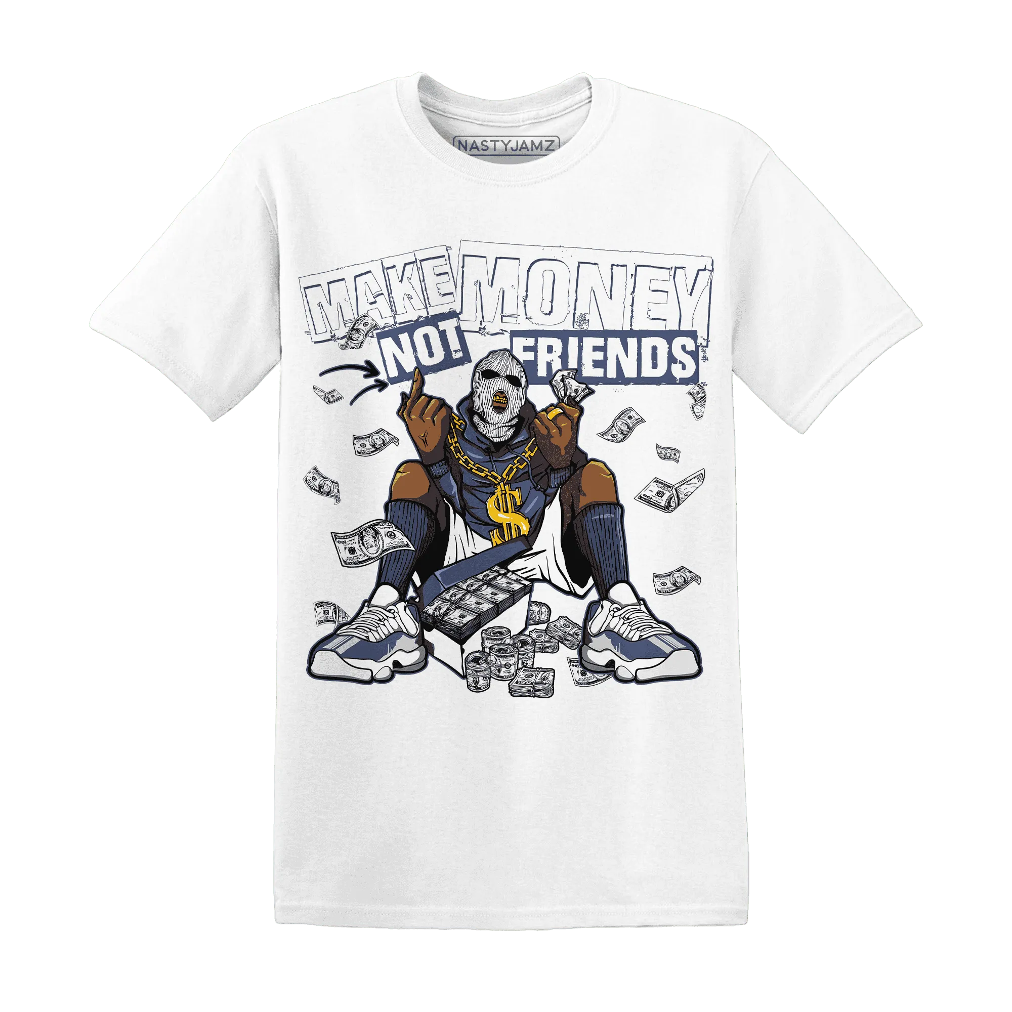 Low-Diffused-Blue-11s-T-Shirt-Match-Make-Money-Not-Friends
