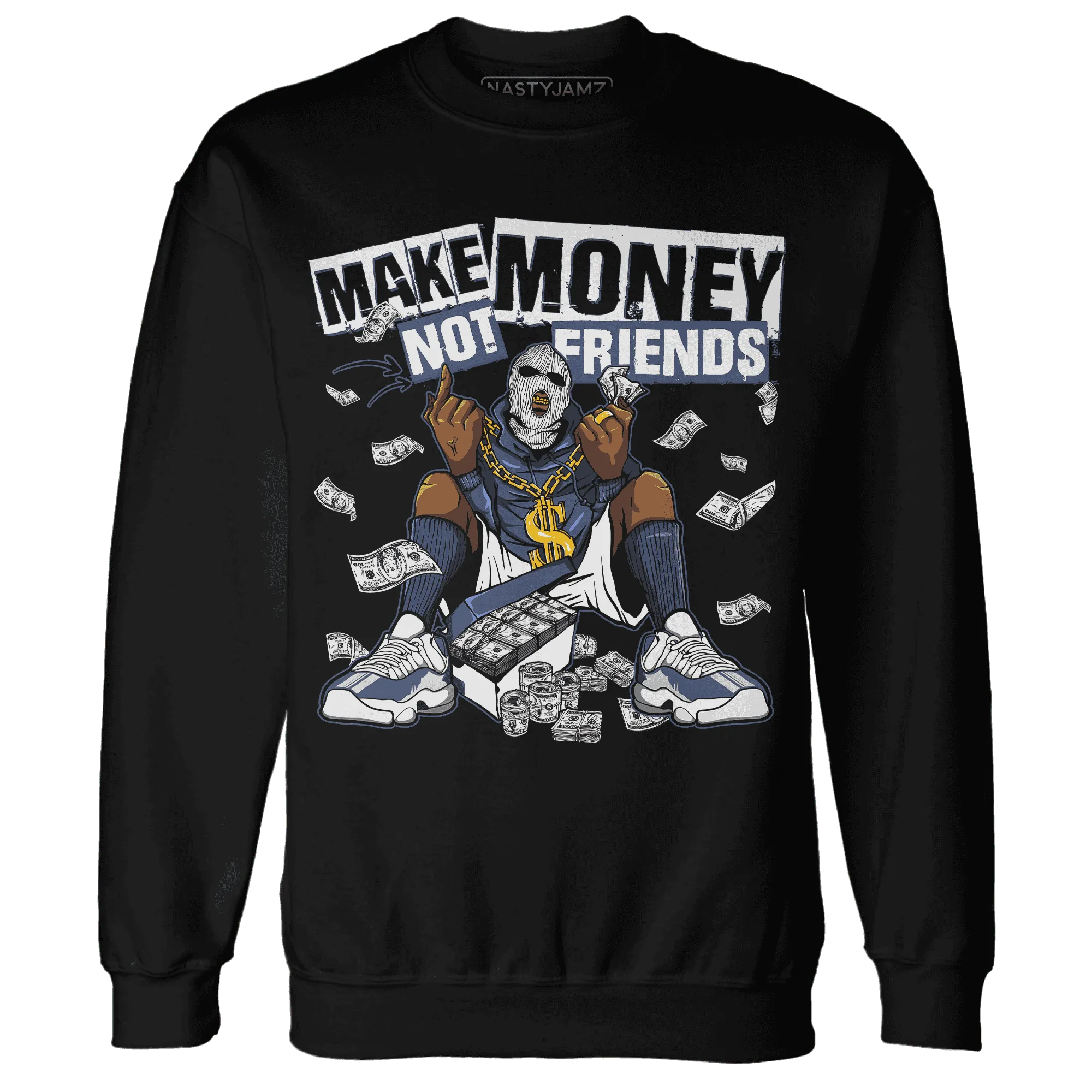 Low-Diffused-Blue-11s-Sweatshirt-Match-Make-Money-Not-Friends