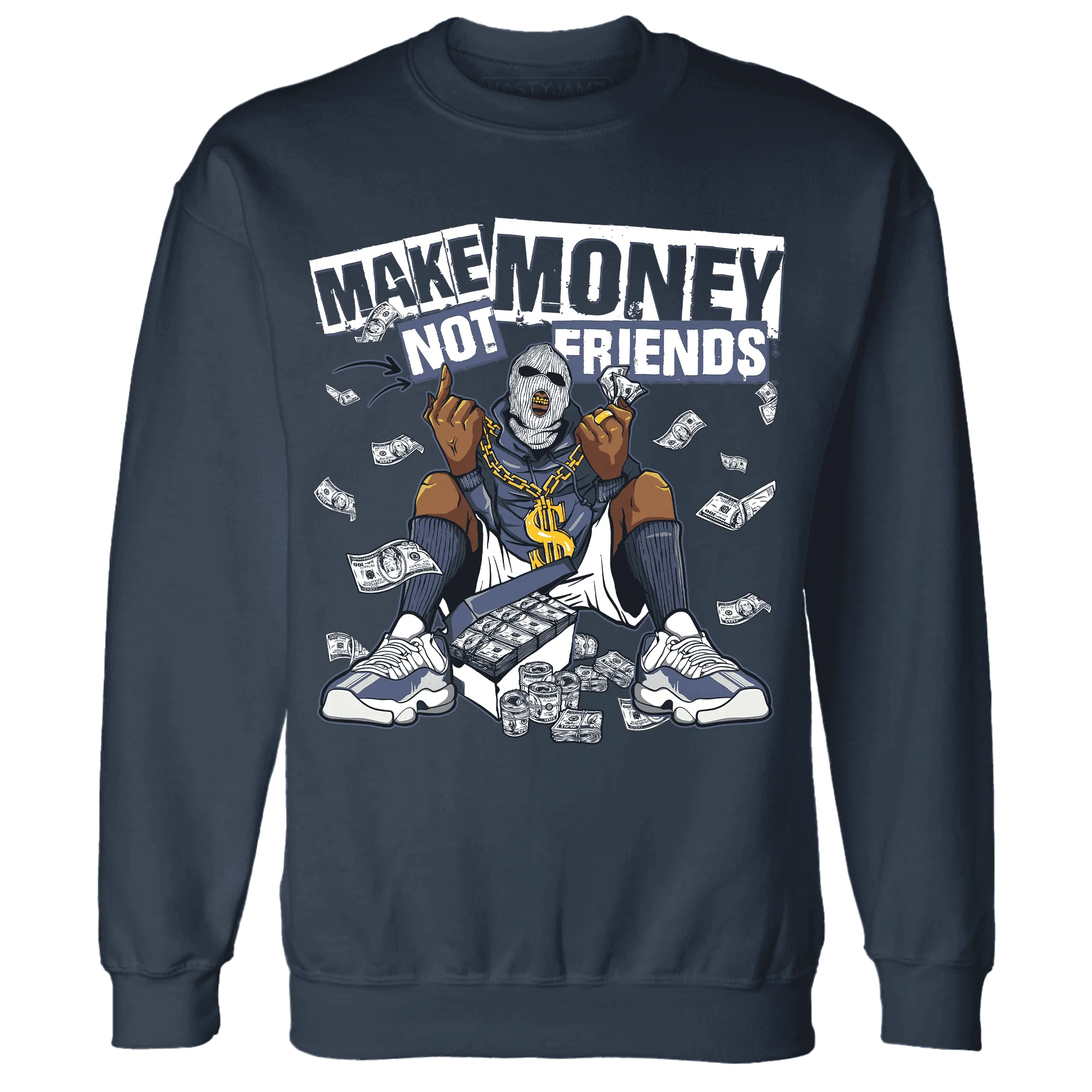 Low-Diffused-Blue-11s-Sweatshirt-Match-Make-Money-Not-Friends