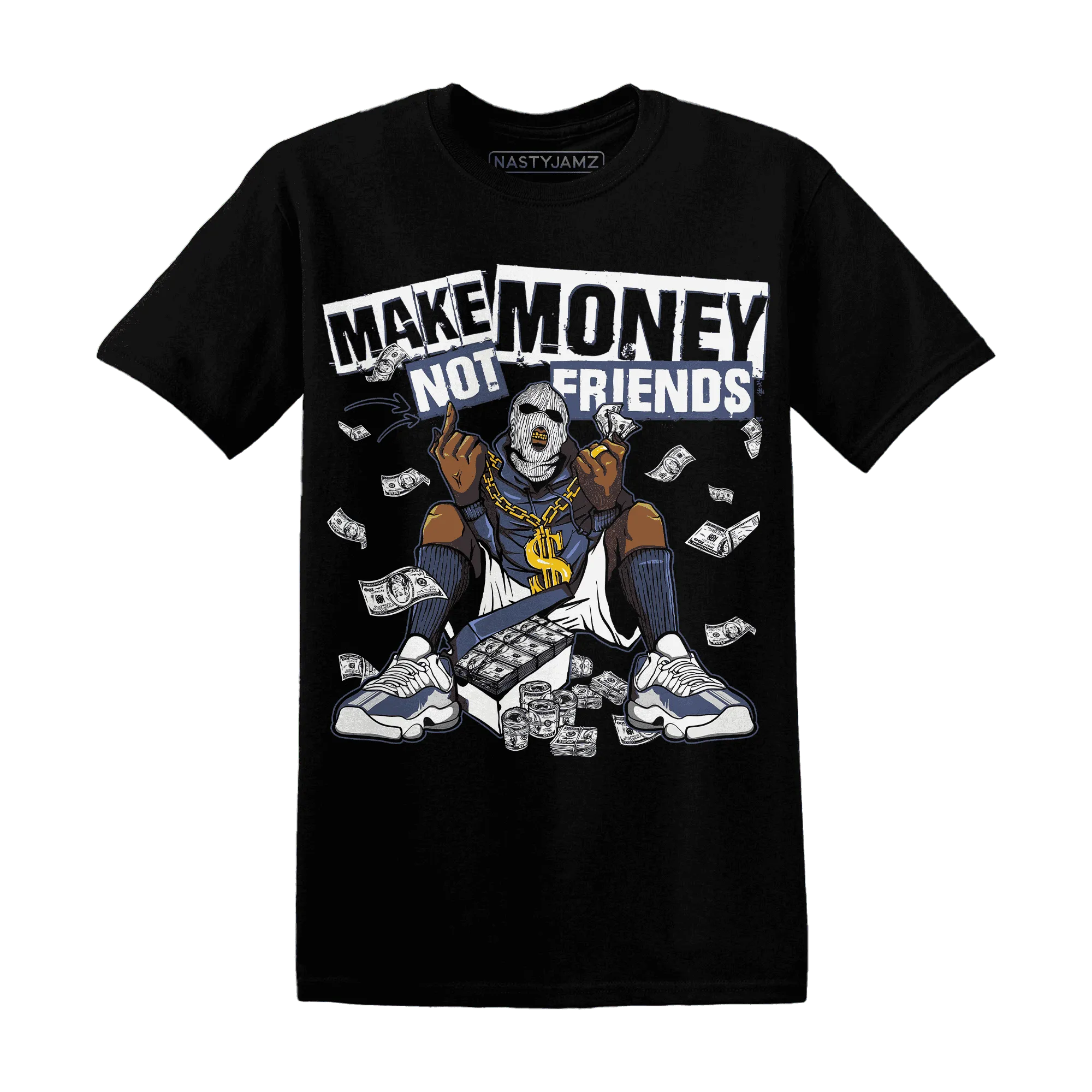 Low-Diffused-Blue-11s-T-Shirt-Match-Make-Money-Not-Friends