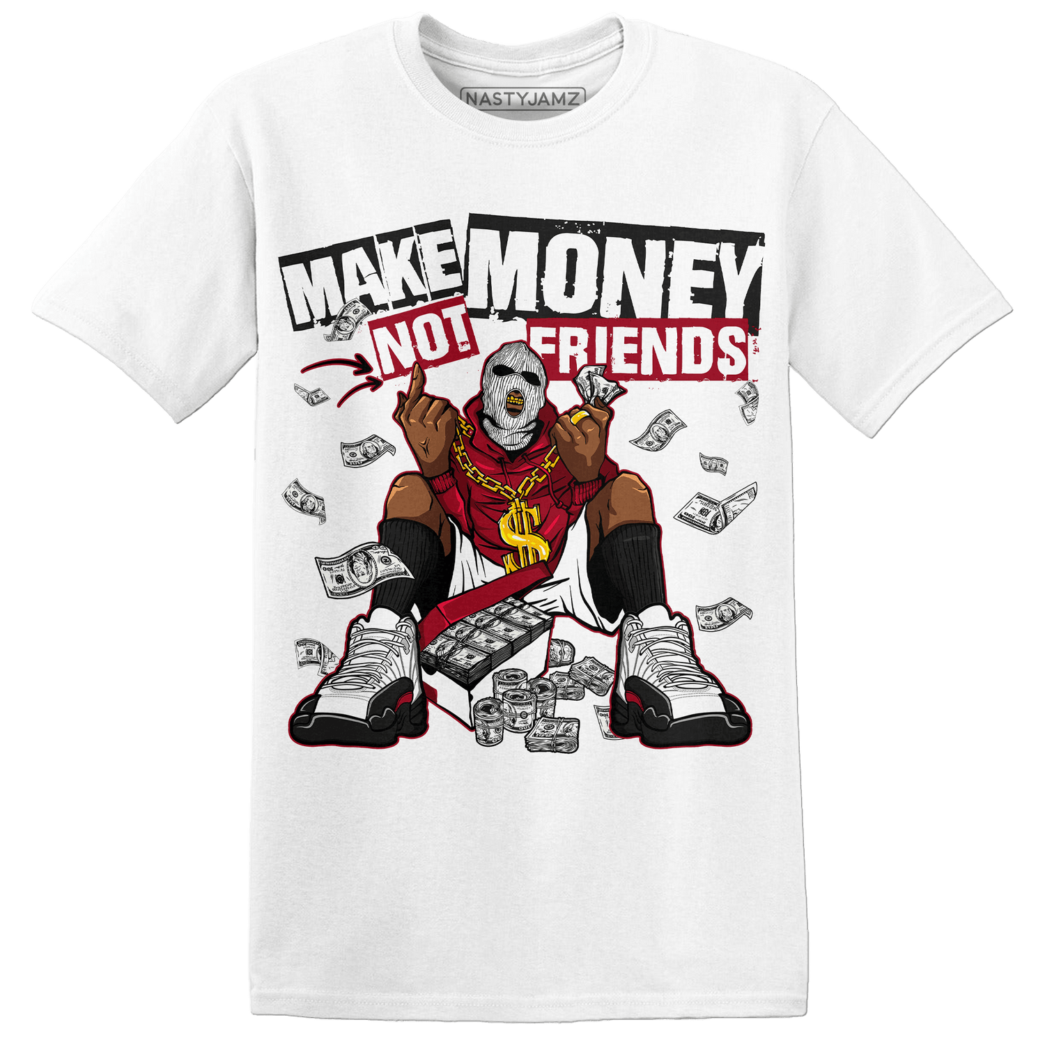 Retro Red Taxi 12s T Shirt Match Make Money Not Friends - NastyJamz