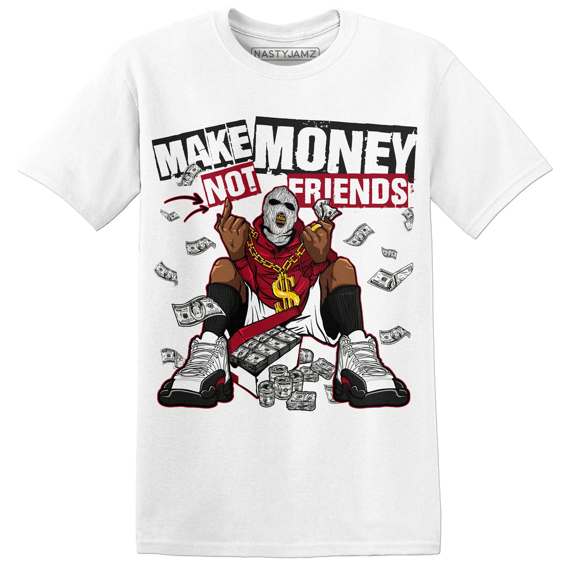 Retro Red Taxi 12s T Shirt Match Make Money Not Friends - NastyJamz