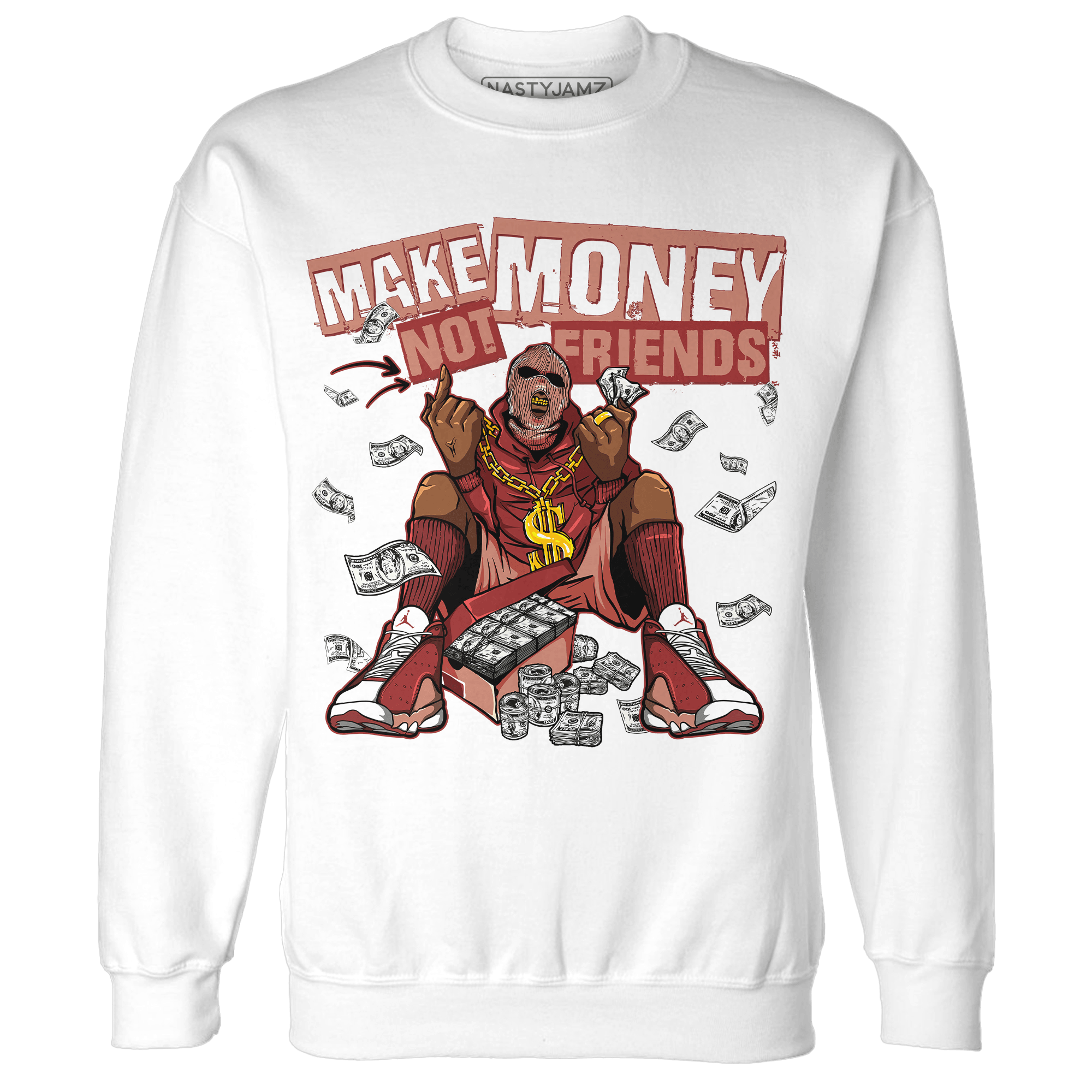 Dune Red 13s Sweatshirt Match Make Money Not Friends - NastyJamz