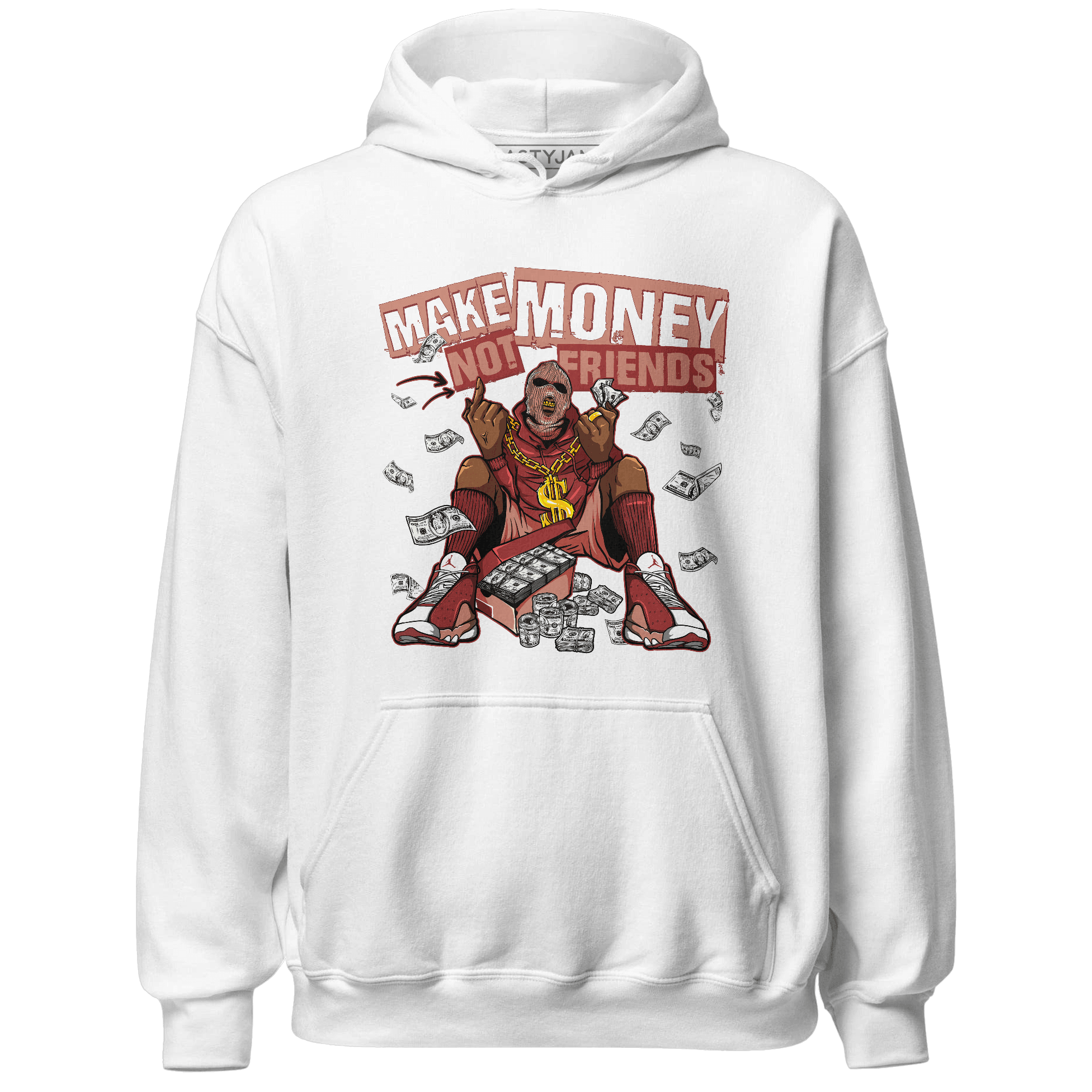 Dune Red 13s Hoodie Match Make Money Not Friends - NastyJamz