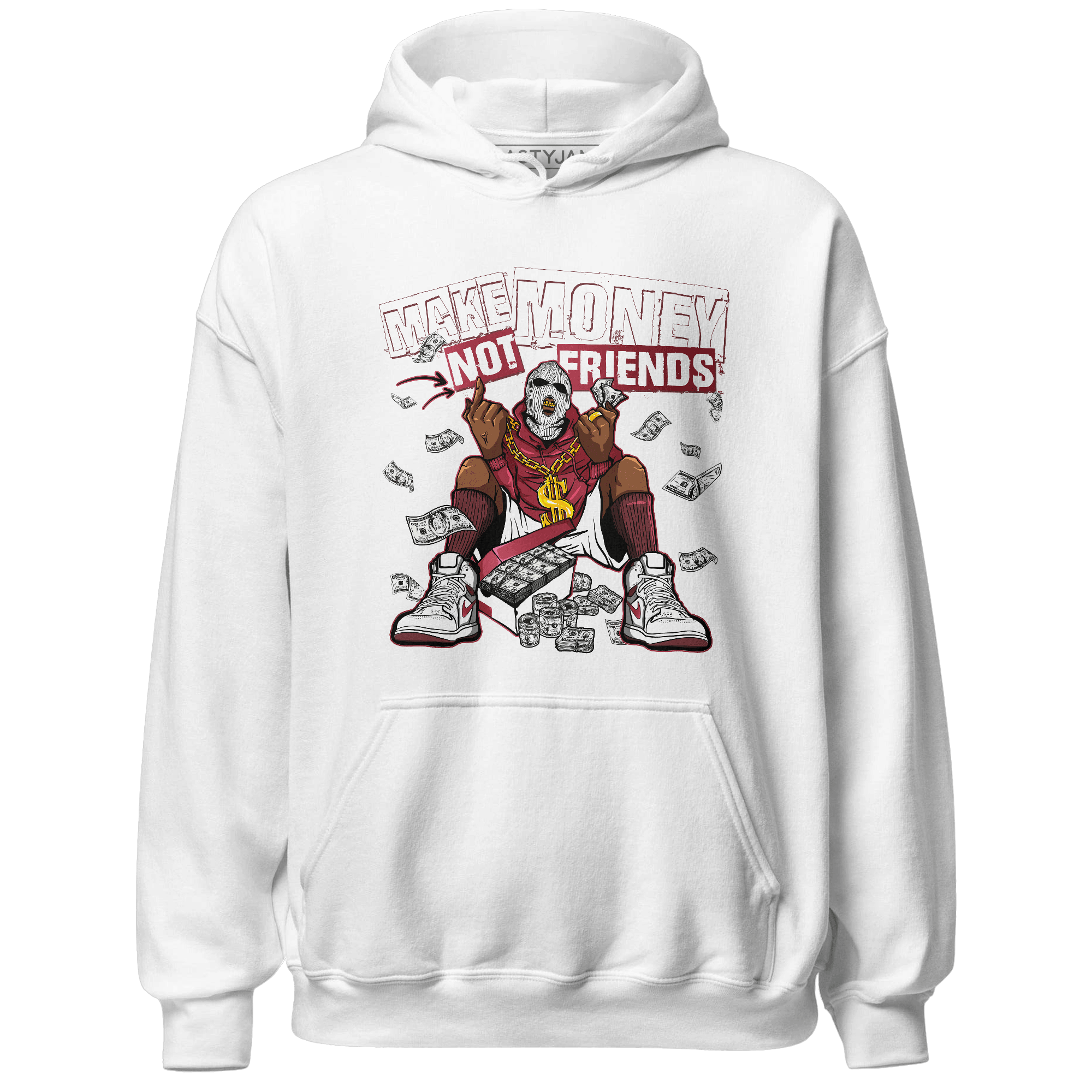 High 85 Metallic Burgundy 1s Hoodie Match Make Money Not Friends - NastyJamz