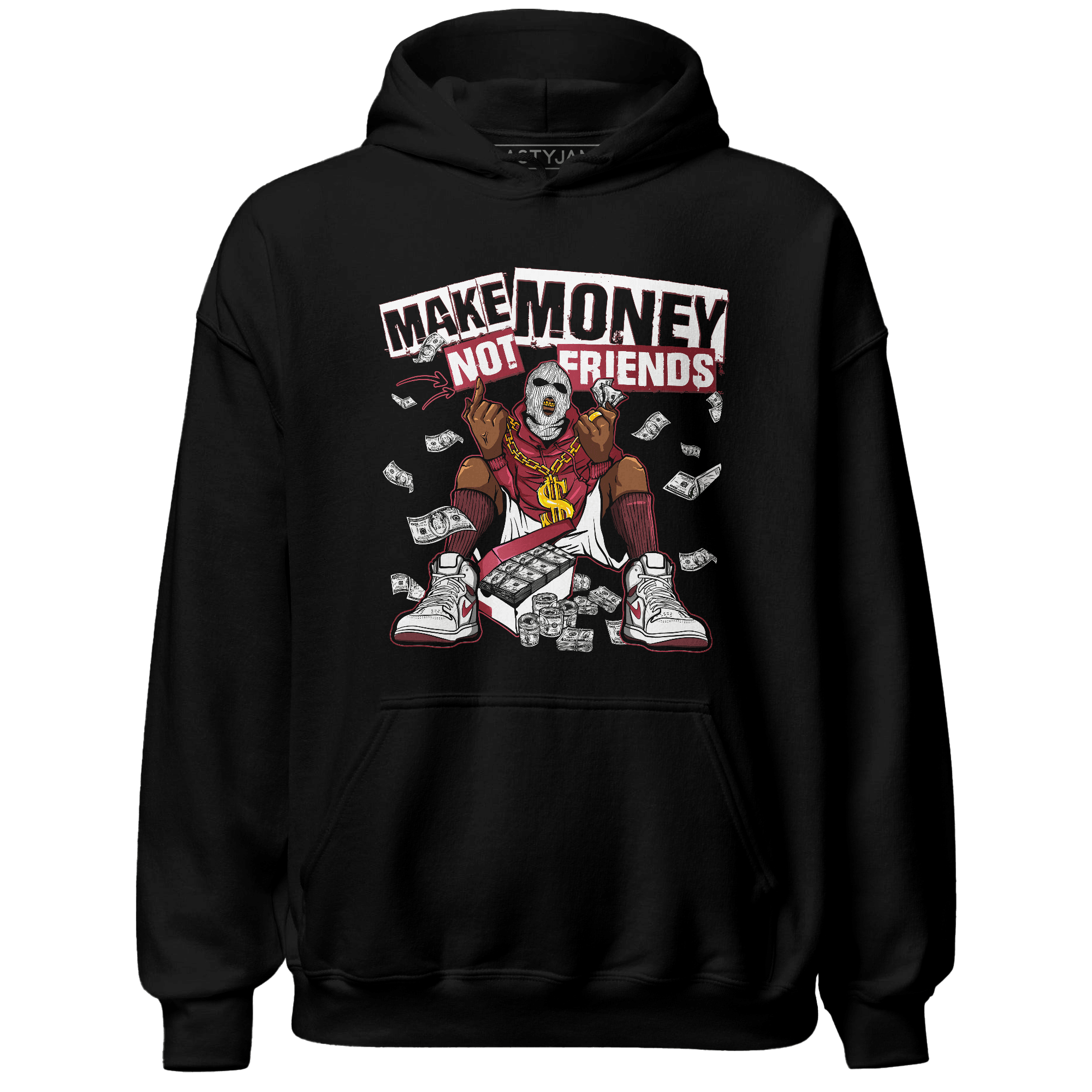 High 85 Metallic Burgundy 1s Hoodie Match Make Money Not Friends - NastyJamz