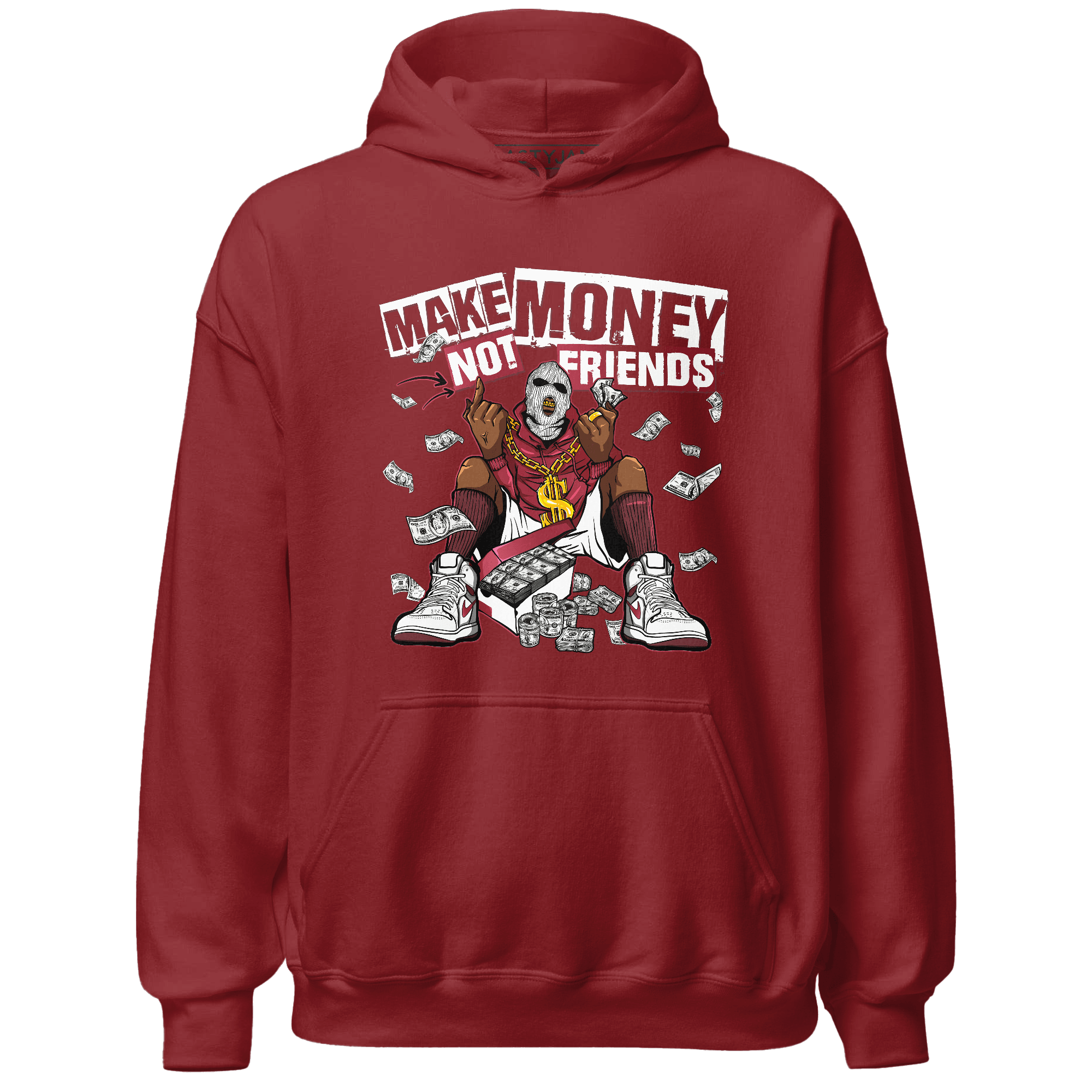 High 85 Metallic Burgundy 1s Hoodie Match Make Money Not Friends - NastyJamz