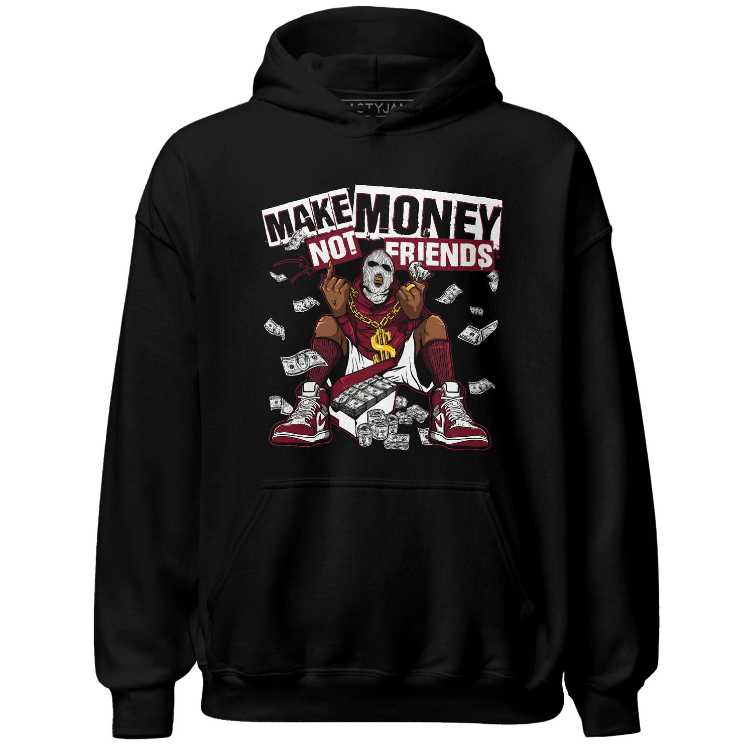 High White Team Red 1s Hoodie Match Make Money Not Friends - NastyJamz