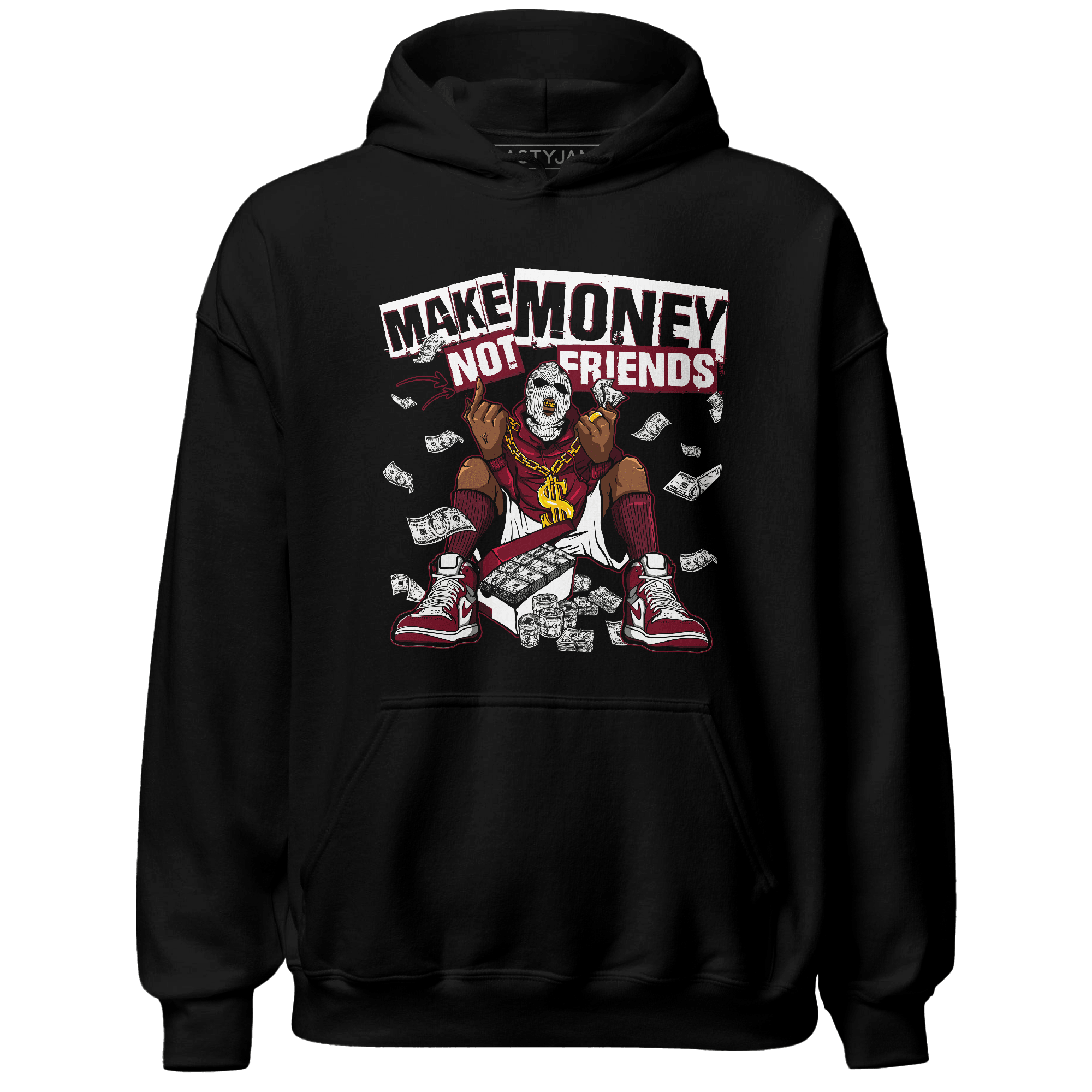 High White Team Red 1s Hoodie Match Make Money Not Friends - NastyJamz