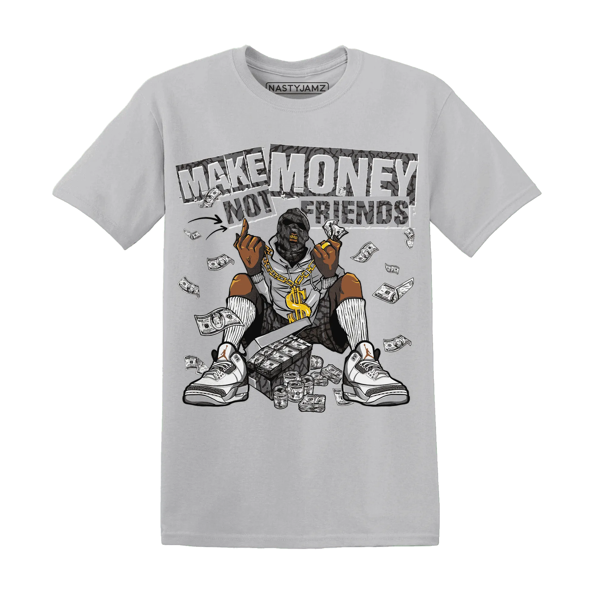 Cement-Grey-3s-T-Shirt-Match-Make-Money-Not-Friends