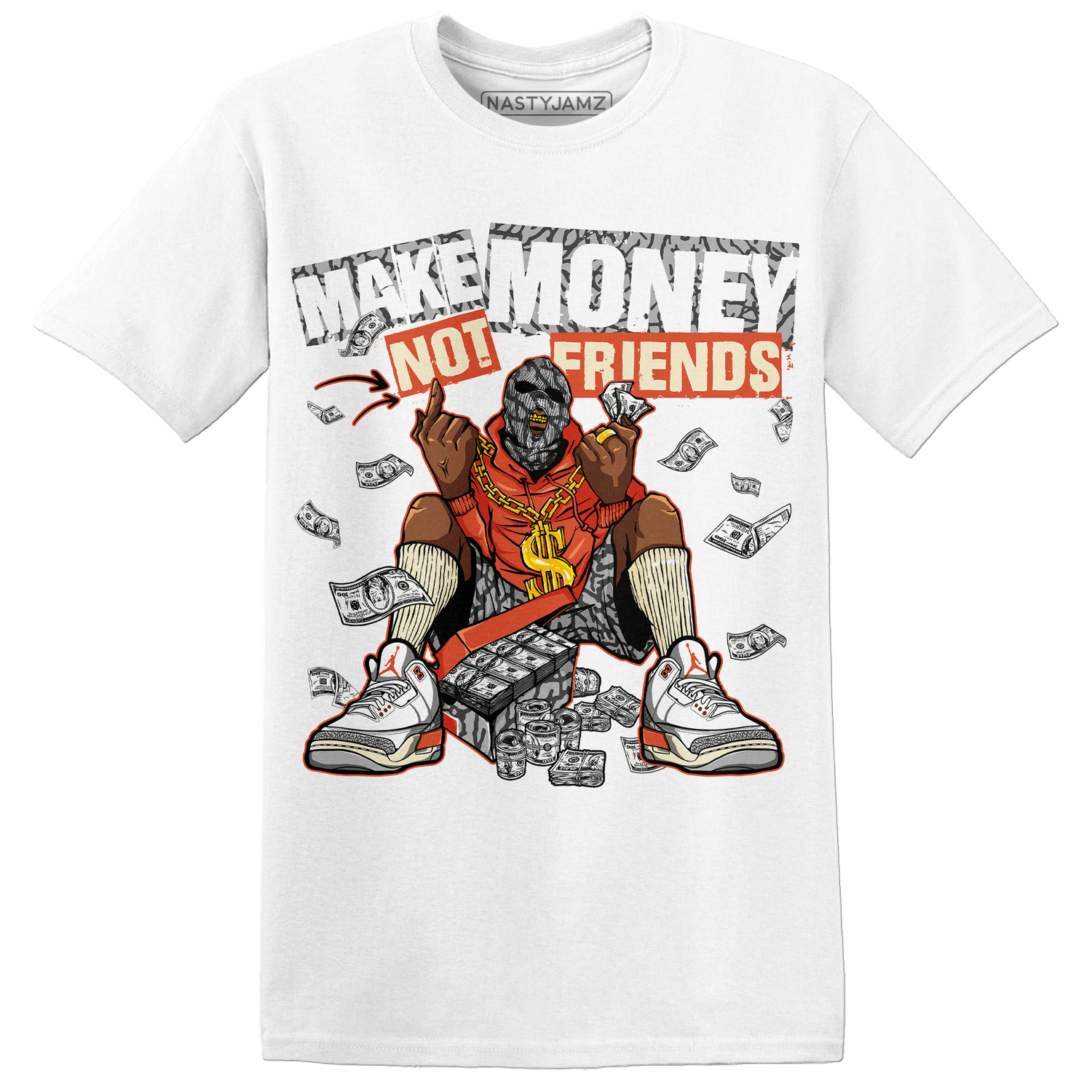 Georgia Peach 3s T Shirt Match Make Money Not Friends - NastyJamz