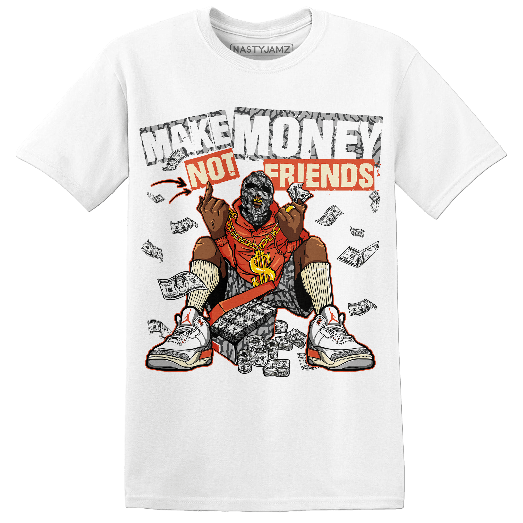 Georgia Peach 3s T Shirt Match Make Money Not Friends - NastyJamz