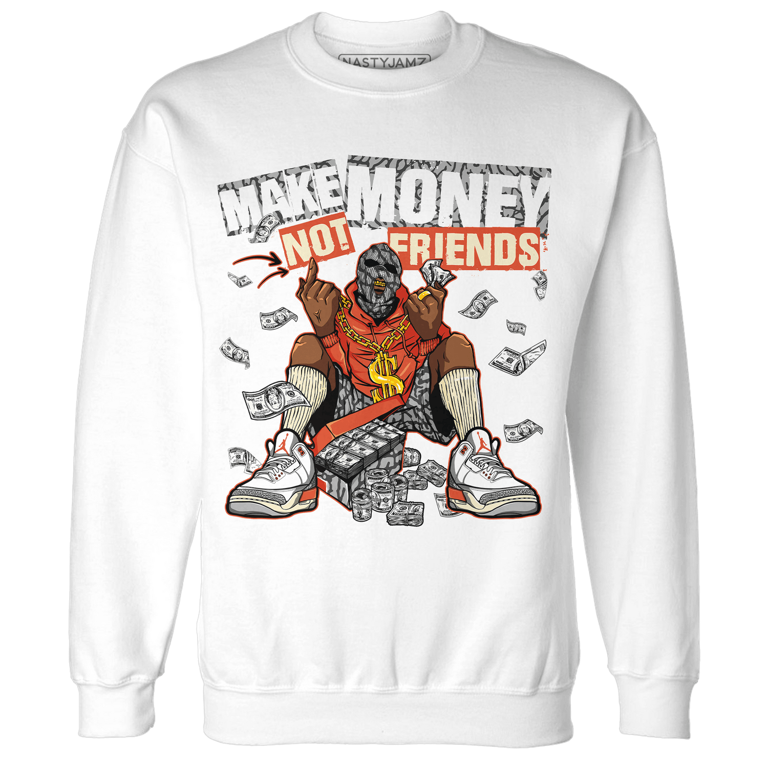 Georgia Peach 3s Sweatshirt Match Make Money Not Friends - NastyJamz