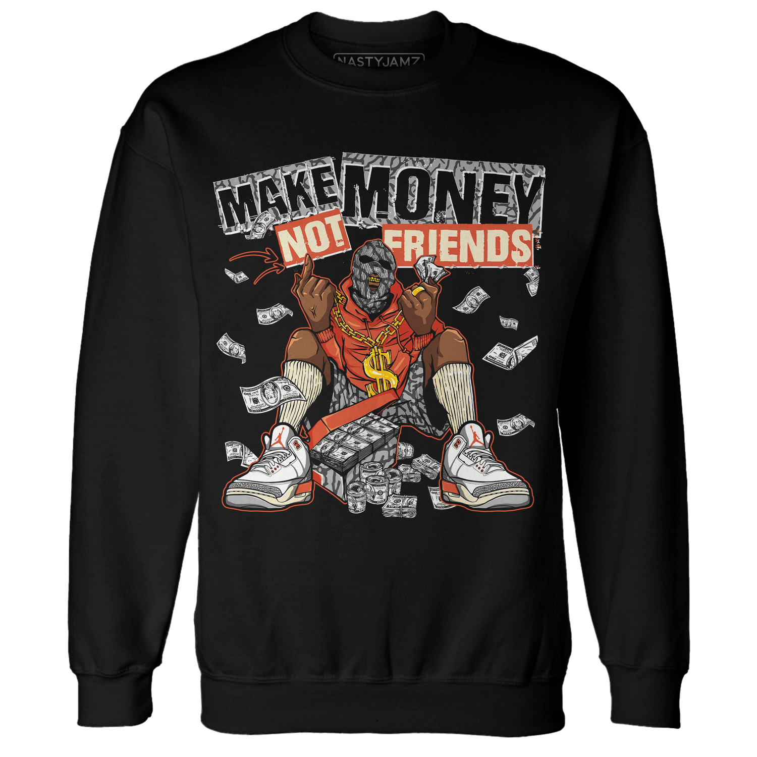 Georgia Peach 3s Sweatshirt Match Make Money Not Friends - NastyJamz