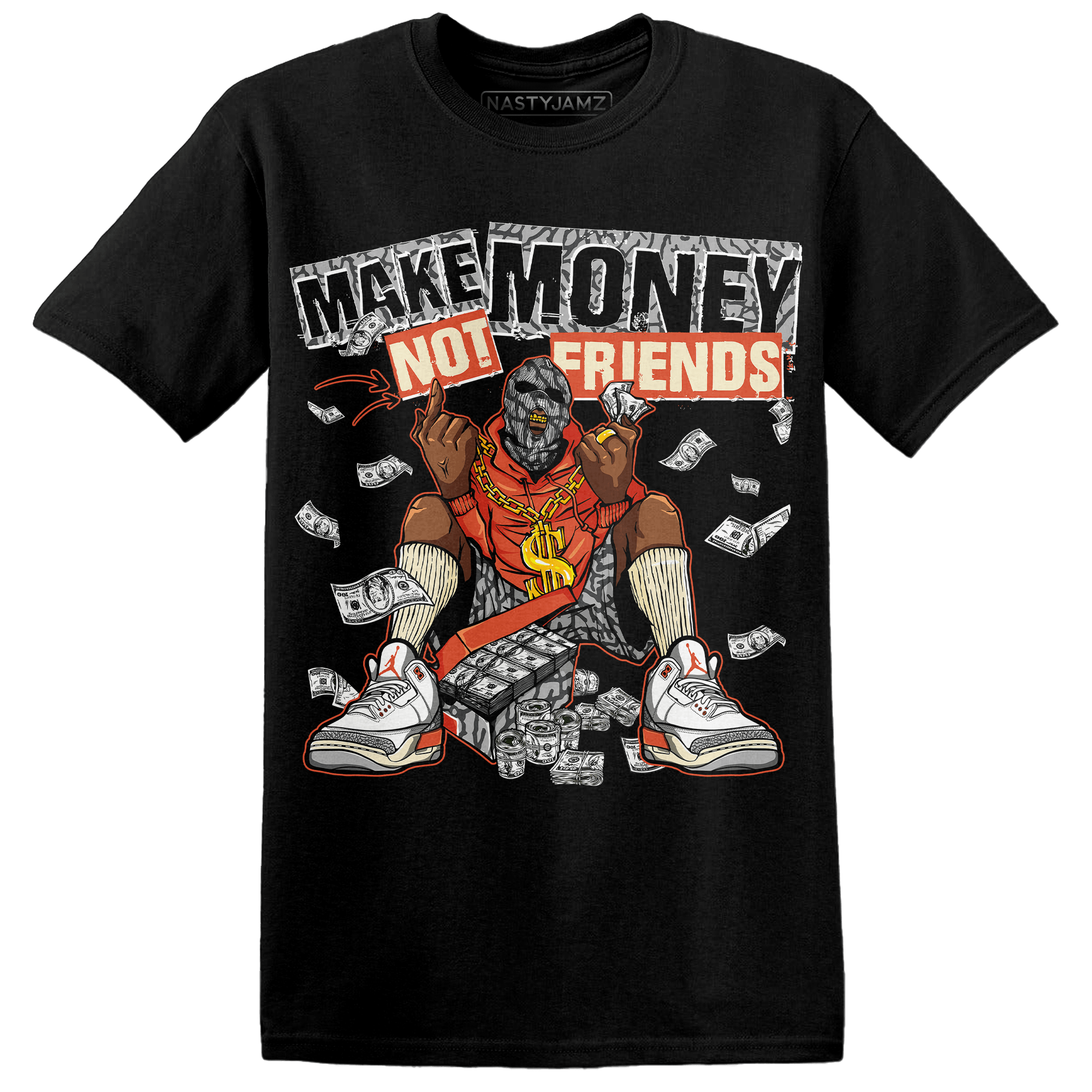 Georgia Peach 3s T Shirt Match Make Money Not Friends - NastyJamz