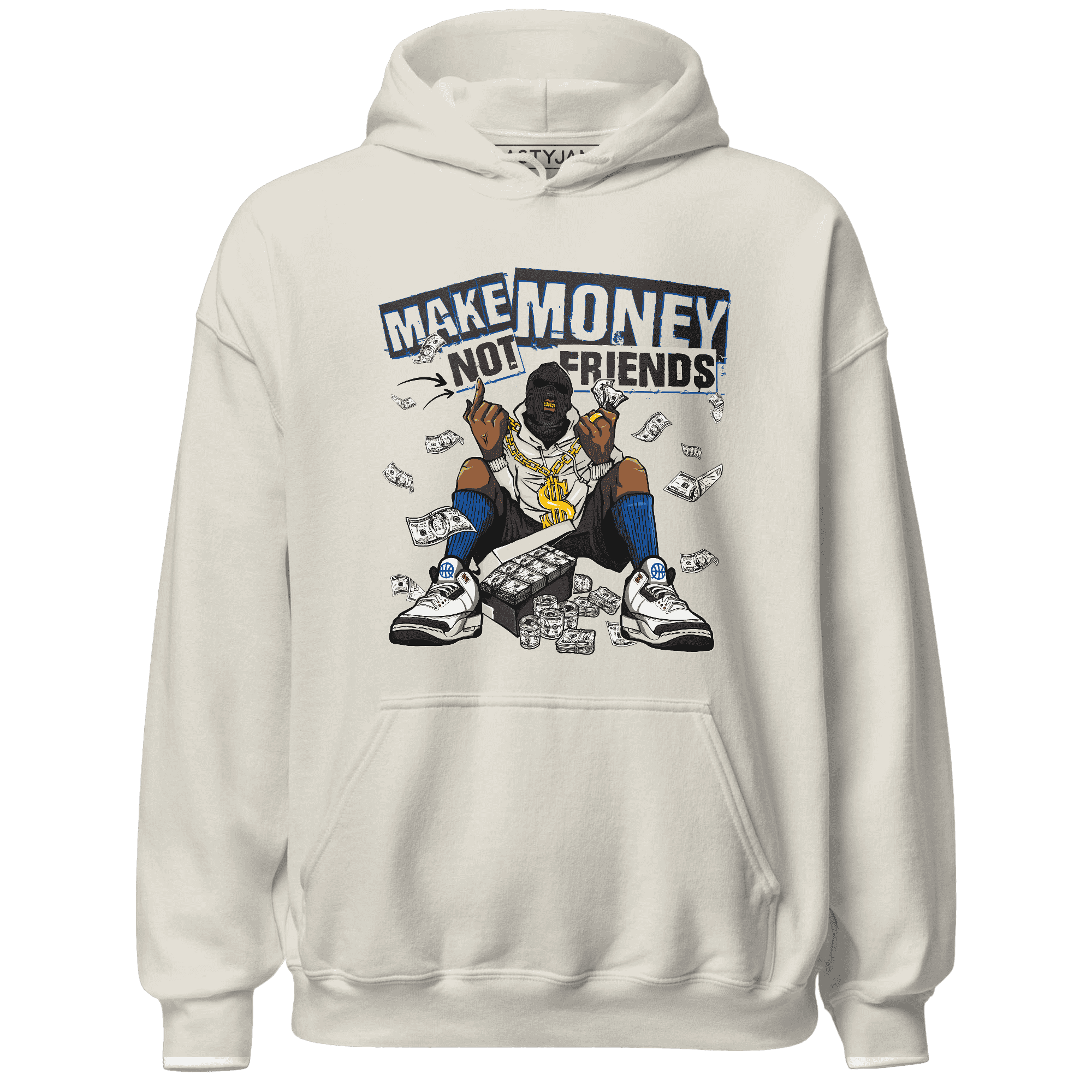 Quaiii 54s Hoodie Match Make Money Not Friends - NastyJamz