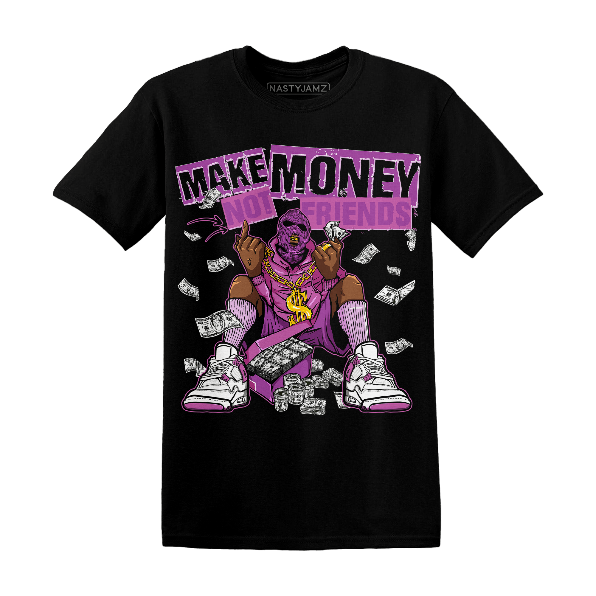 GS Hyper Violet 4s T Shirt Match Make Money Not Friends - NastyJamz
