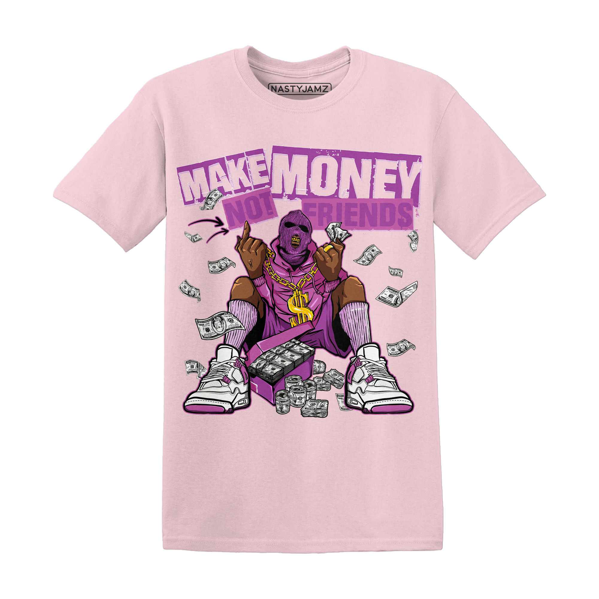 GS Hyper Violet 4s T Shirt Match Make Money Not Friends - NastyJamz