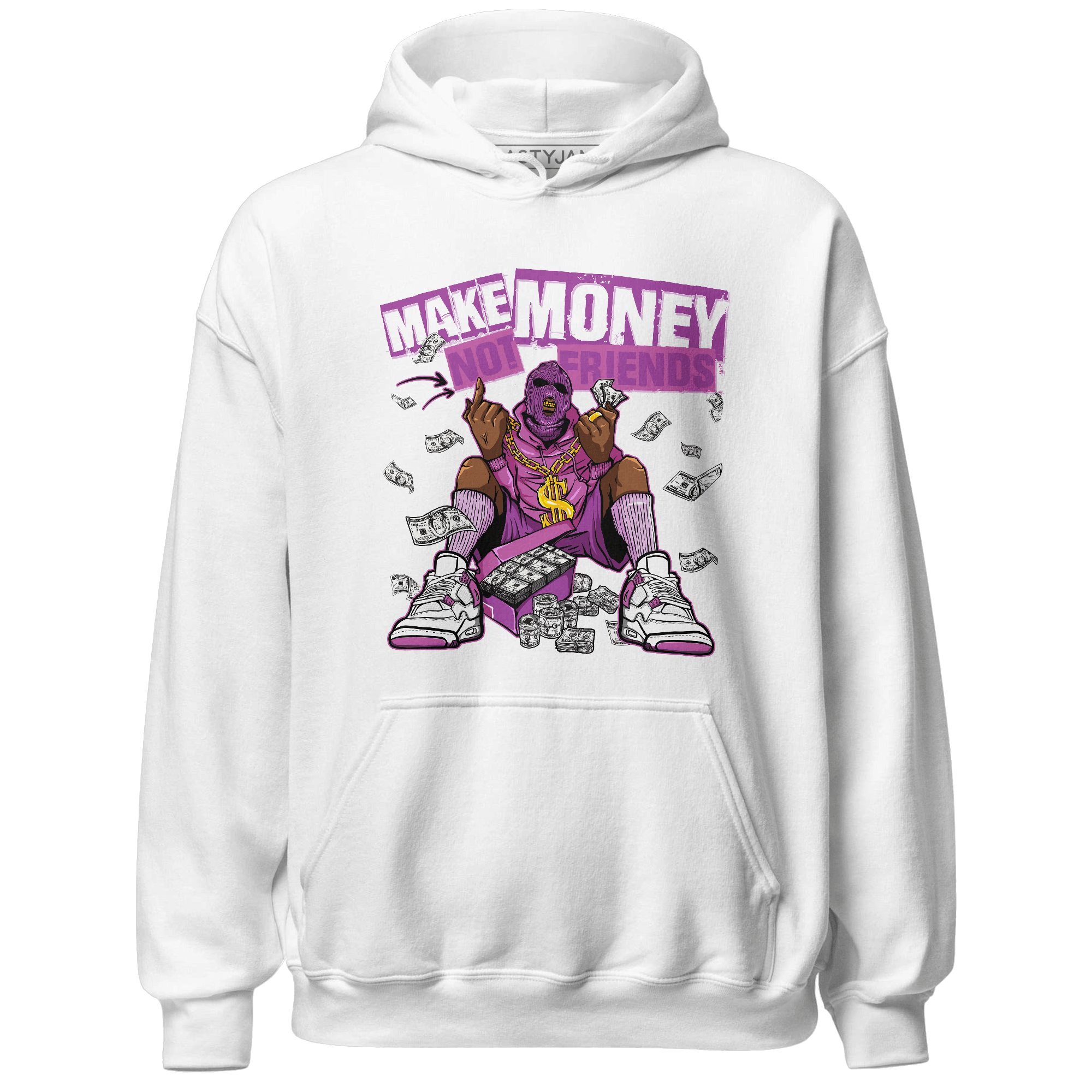 GS Hyper Violet 4s Hoodie Match Make Money Not Friends - NastyJamz