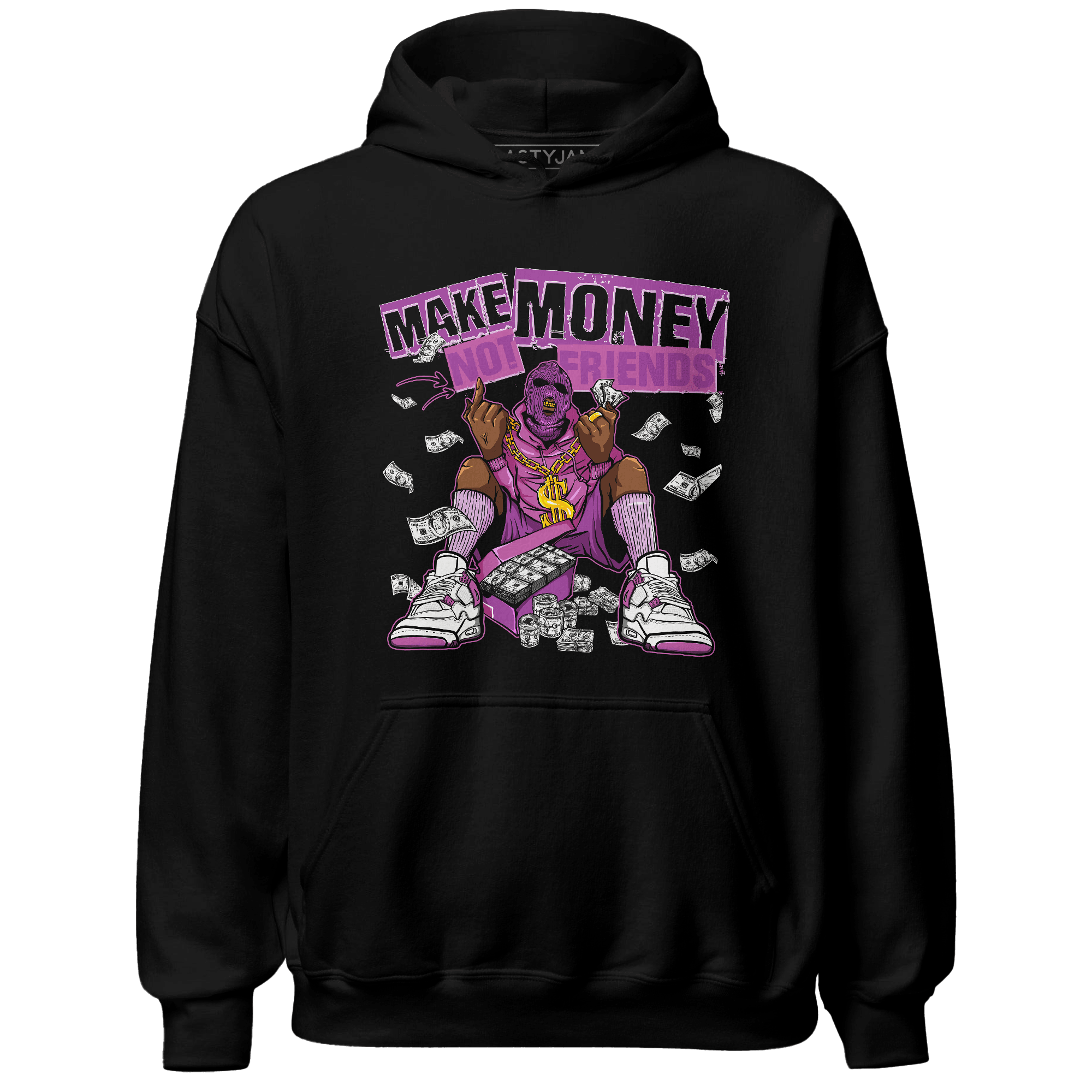 GS Hyper Violet 4s Hoodie Match Make Money Not Friends - NastyJamz