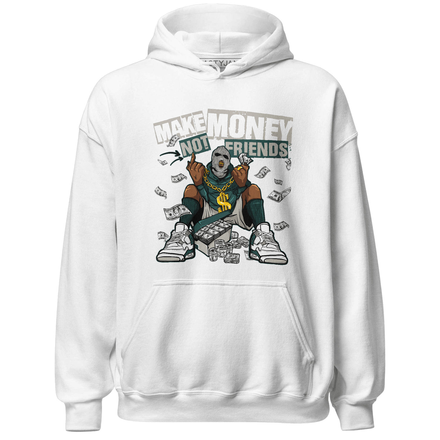 Oxidized Green 4s Hoodie Match Make Money Not Friends - NastyJamz