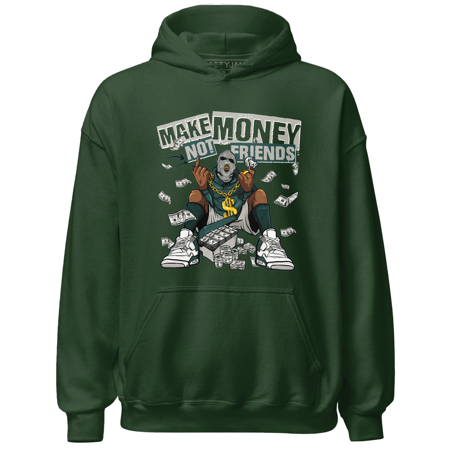 Oxidized Green 4s Hoodie Match Make Money Not Friends - NastyJamz