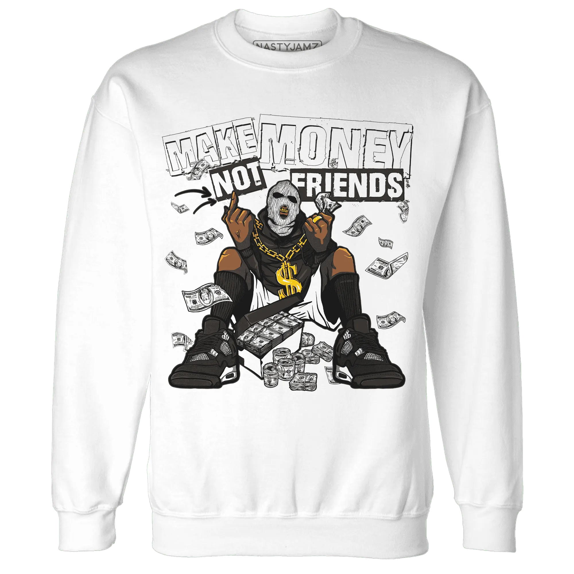 White-Thunder-4s-Sweatshirt-Match-Make-Money-Not-Friends