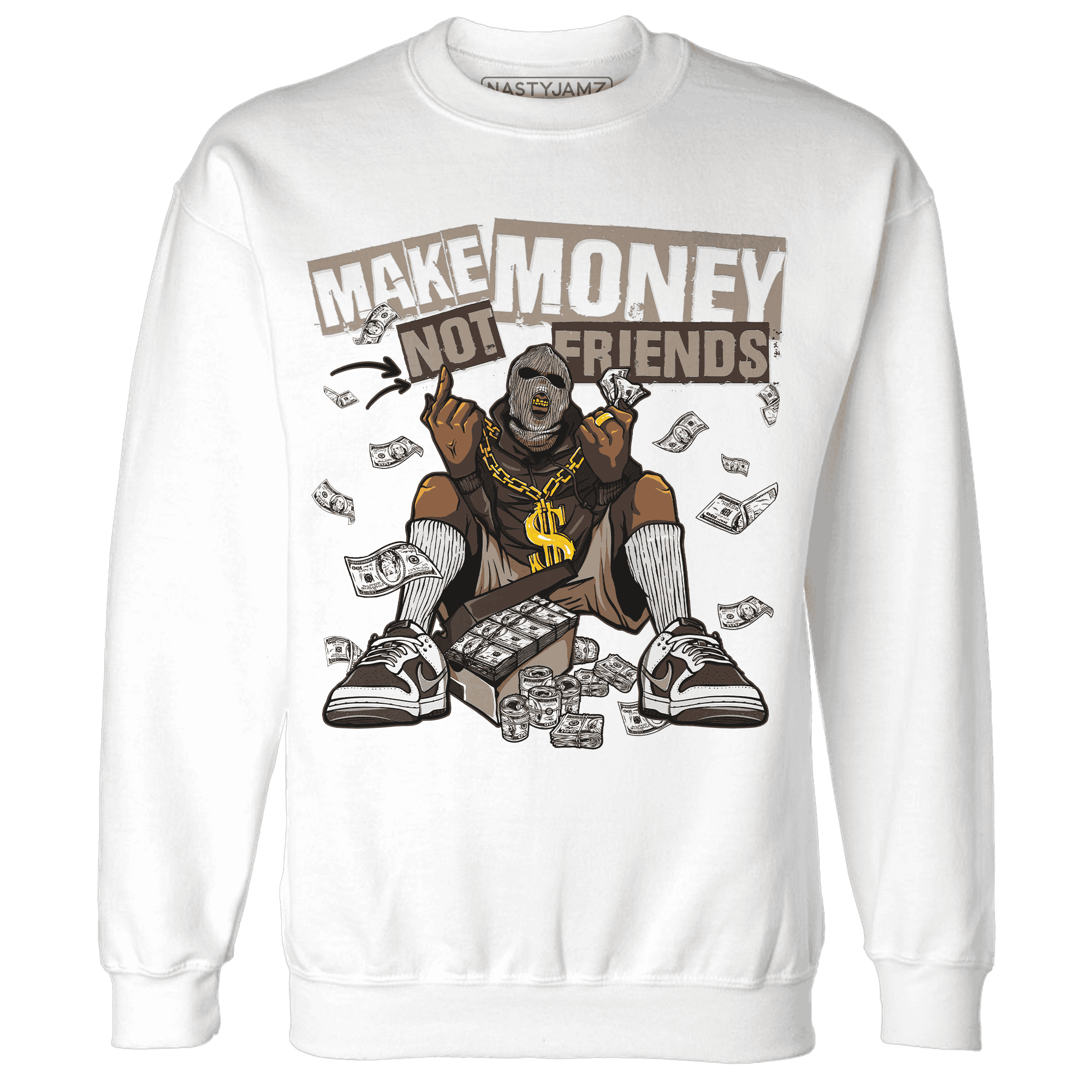 Dunk Low Baroque Brown Sweatshirt Match Make Money Not Friends - NastyJamz