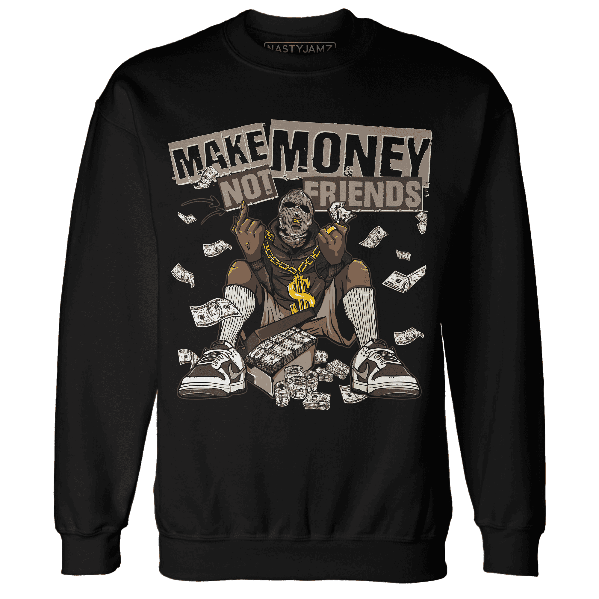Dunk Low Baroque Brown Sweatshirt Match Make Money Not Friends - NastyJamz