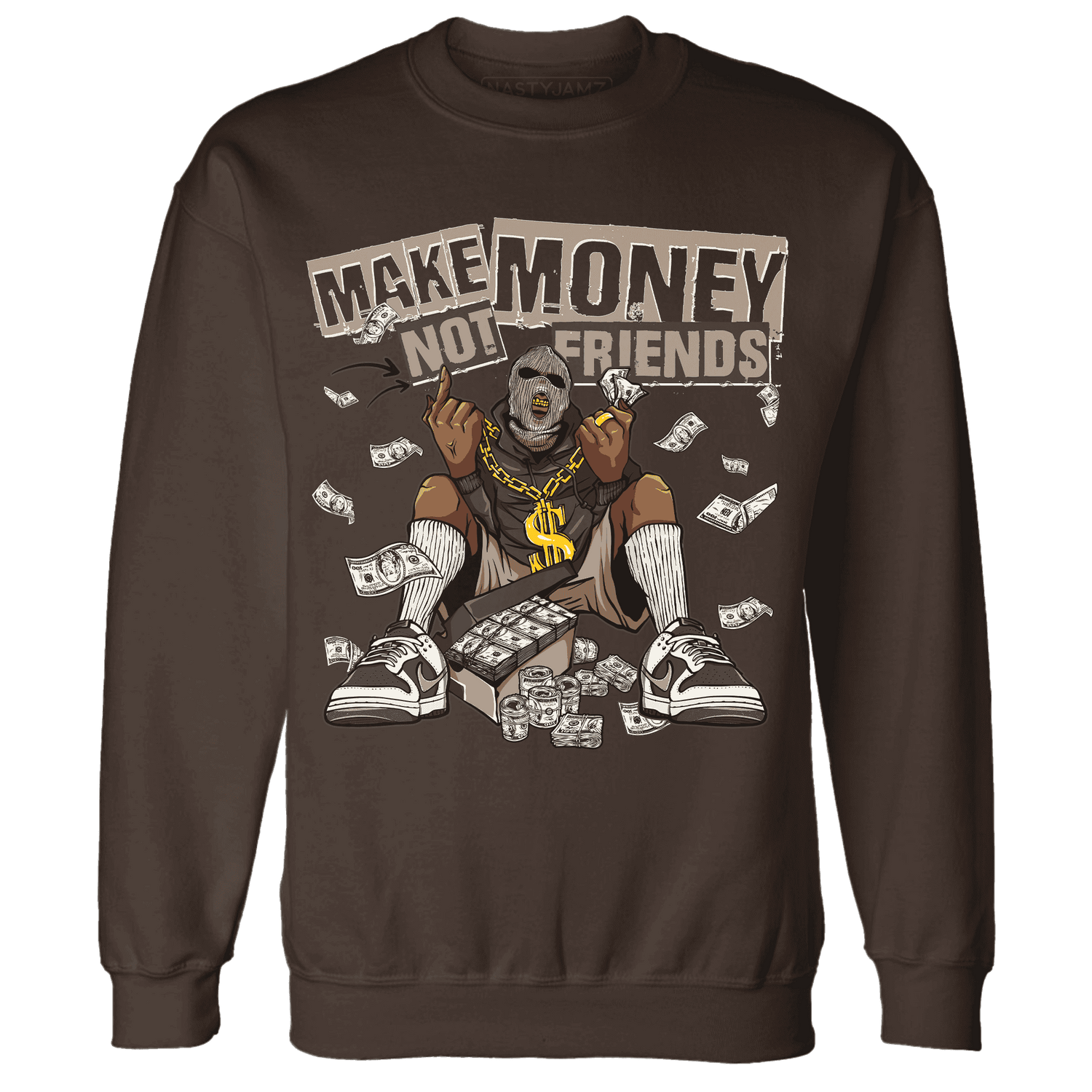 Dunk Low Baroque Brown Sweatshirt Match Make Money Not Friends - NastyJamz