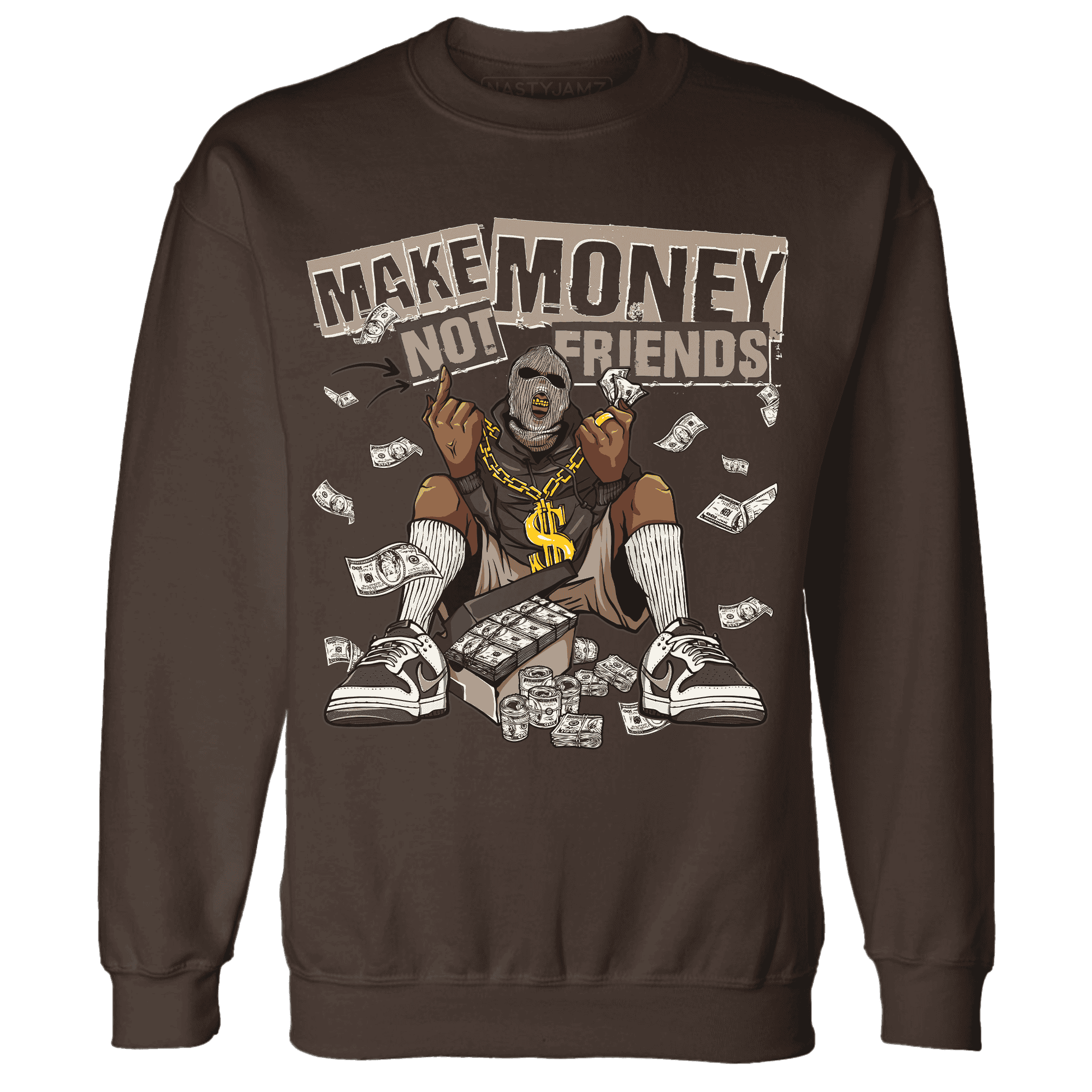 Dunk Low Baroque Brown Sweatshirt Match Make Money Not Friends - NastyJamz